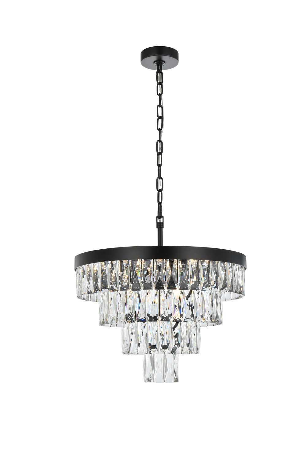 Elegant Lighting 1060D20BK Josephine 10 Light 20 inch Black Chandelier Ceiling Light
