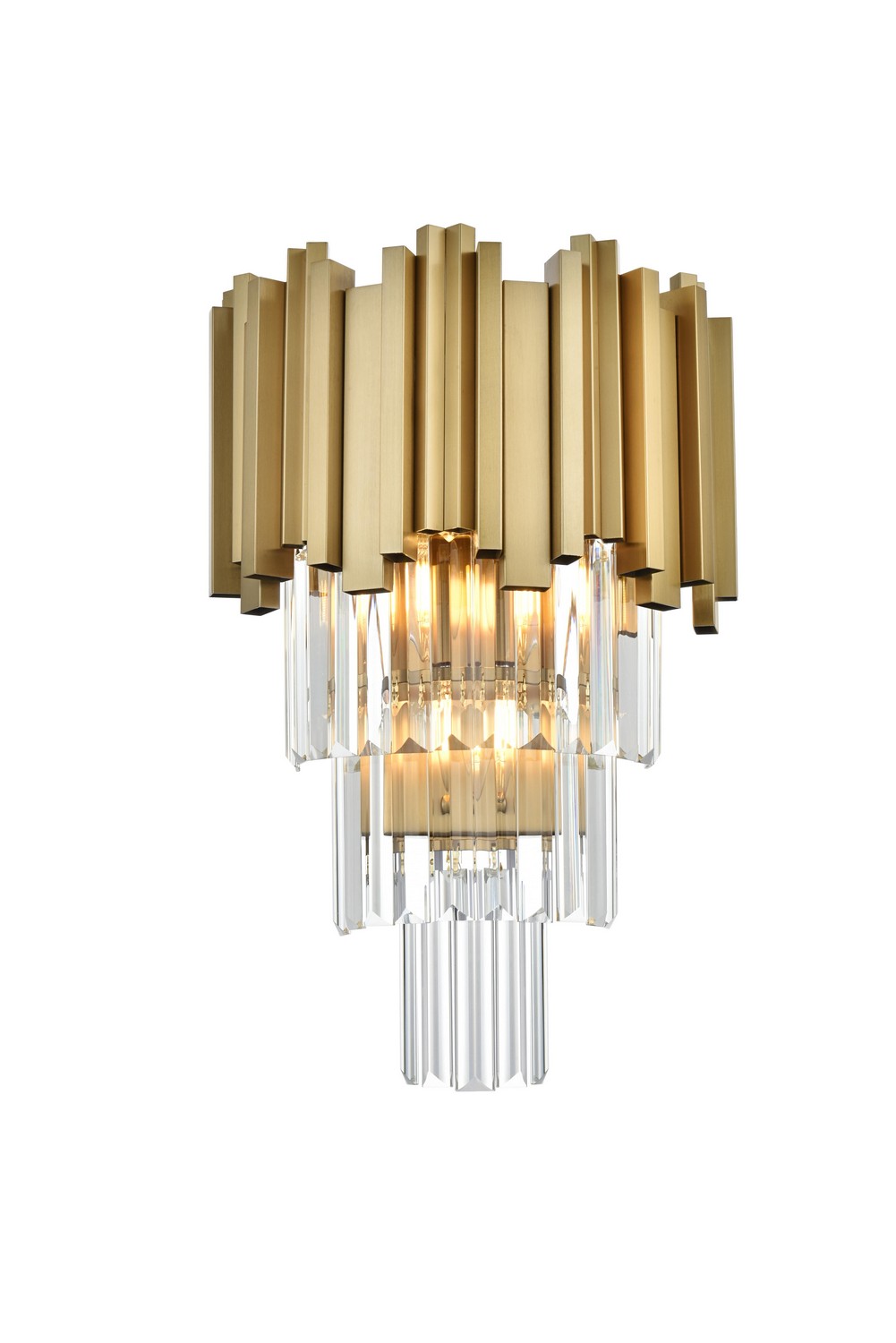 Photos - Chandelier / Lamp Elegant Lighting Satin Gold Wall Sconce from the Willow Collection 3400W12SG 