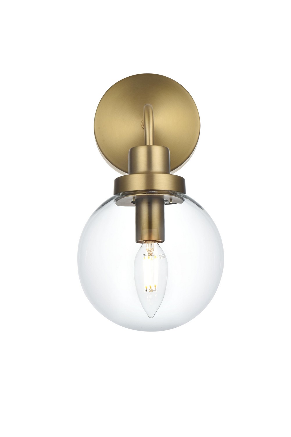 Photos - Chandelier / Lamp Elegant Lighting Satin Gold Wall Sconce from the Hanson Collection LD7031W8SG