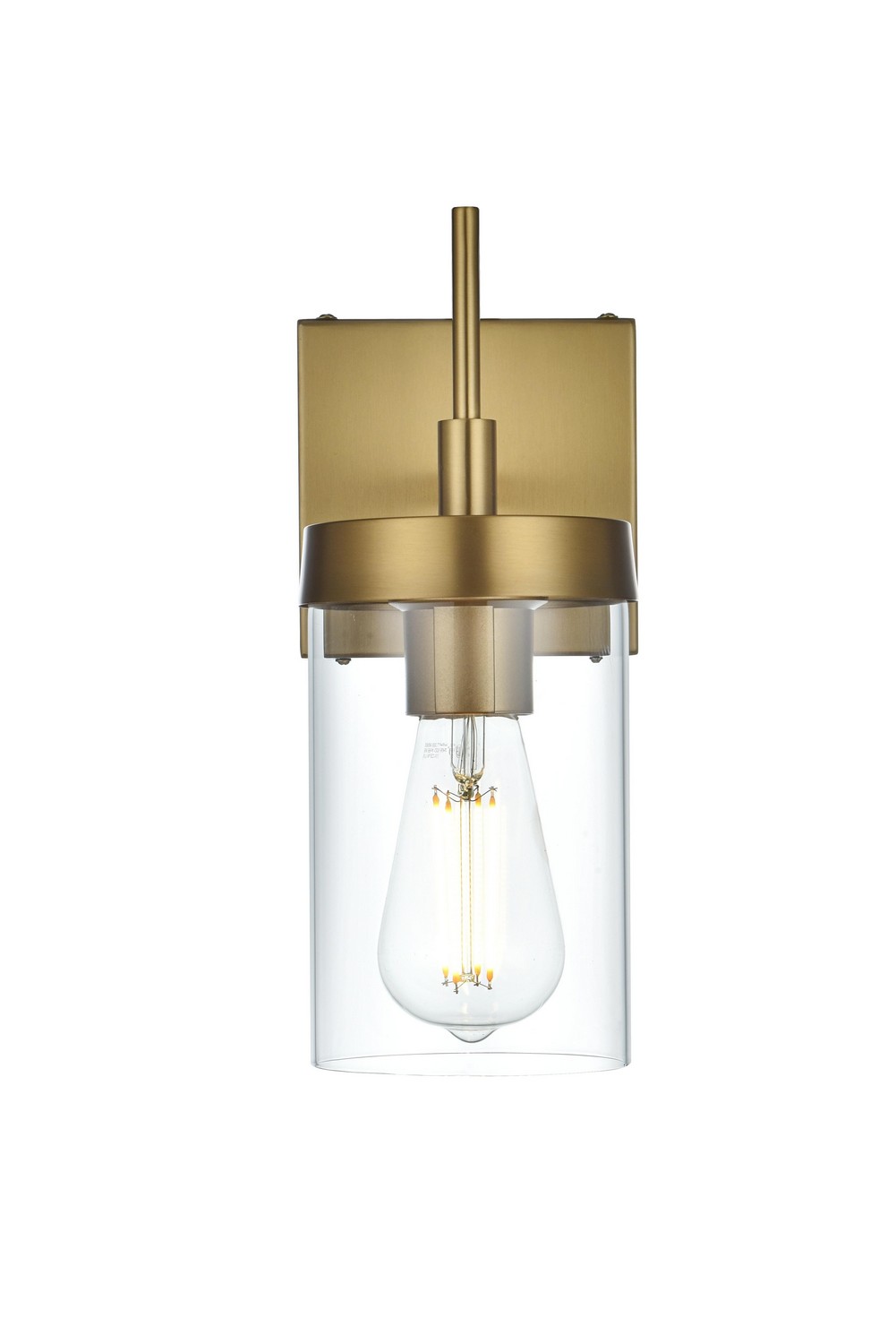Photos - Chandelier / Lamp Elegant Lighting Satin Gold Wall Sconce from the Taryin Collection LD7319W5SG 