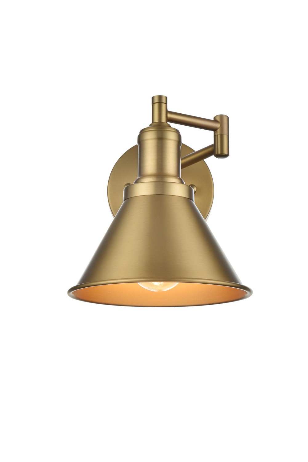 Photos - Chandelier / Lamp Elegant Lighting Satin Gold Wall Sconce from the Varden Collection LD7326W7SG