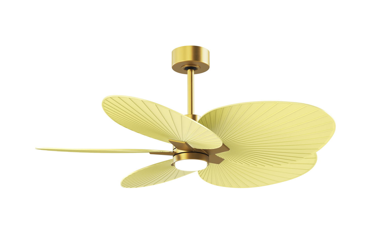 Matthews Fan Co AKTPLK-BRBR-YE Atlas Alessandra Tropical - LK 48 inch Brushed Brass with Light Yellow Blades Ceiling Fan