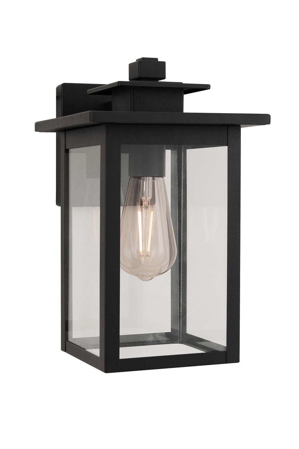 Textured Black Outdoor Wall Lantern from the Rock Creek Collection