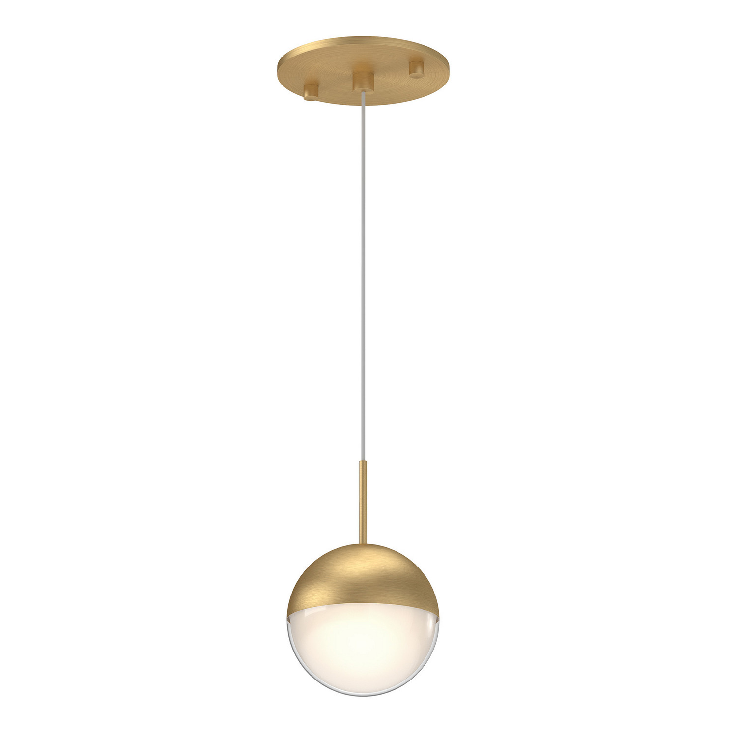 LED Pendant by Kuzco Lighting - Pluto Collection, Brushed Gold Finish - 402801BG-LED