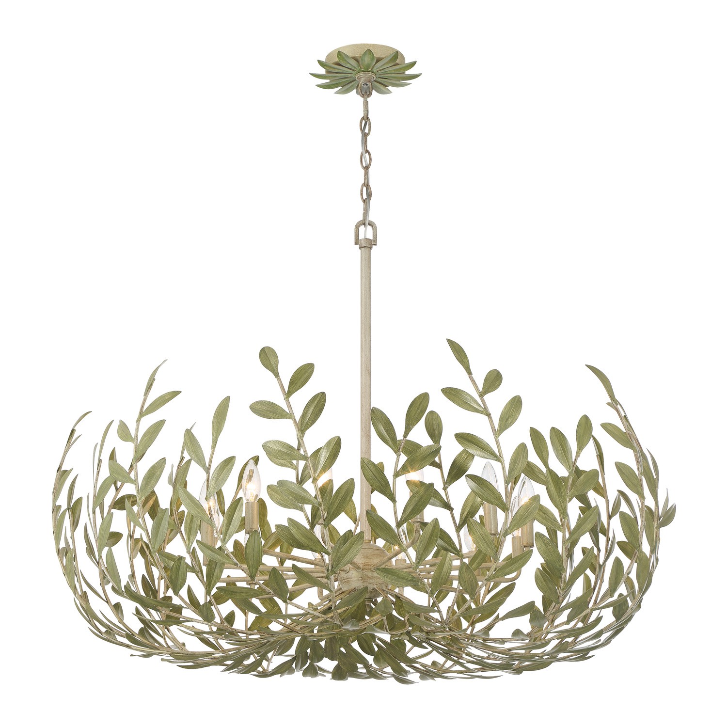 12 Light Chandelier by Crystorama - Broche Collection, Champagne Green Tea Finish - 569-CT