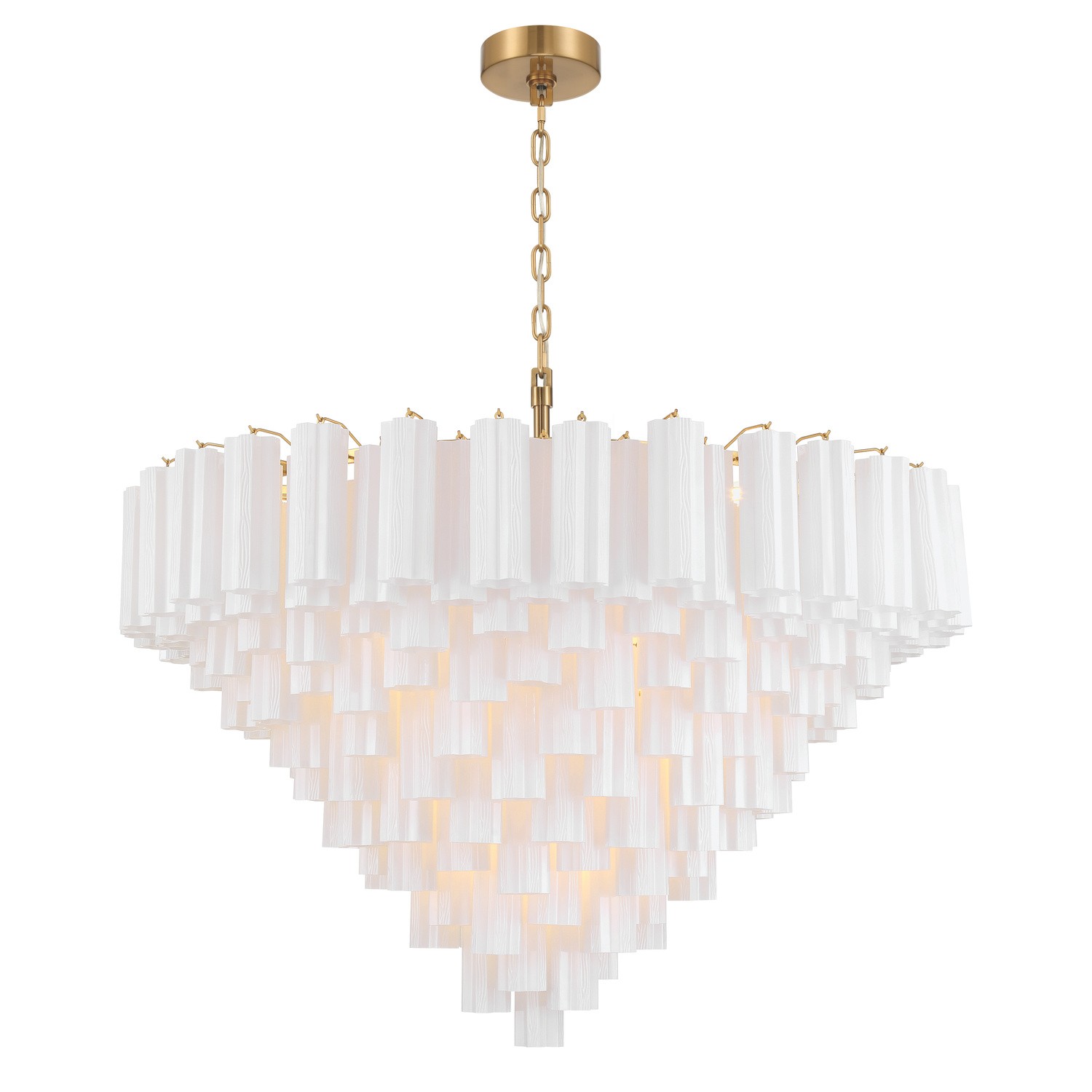 28 Light Chandelier by Crystorama - Addis Collection, Aged Brass Finish - ADD-327-AG-WH