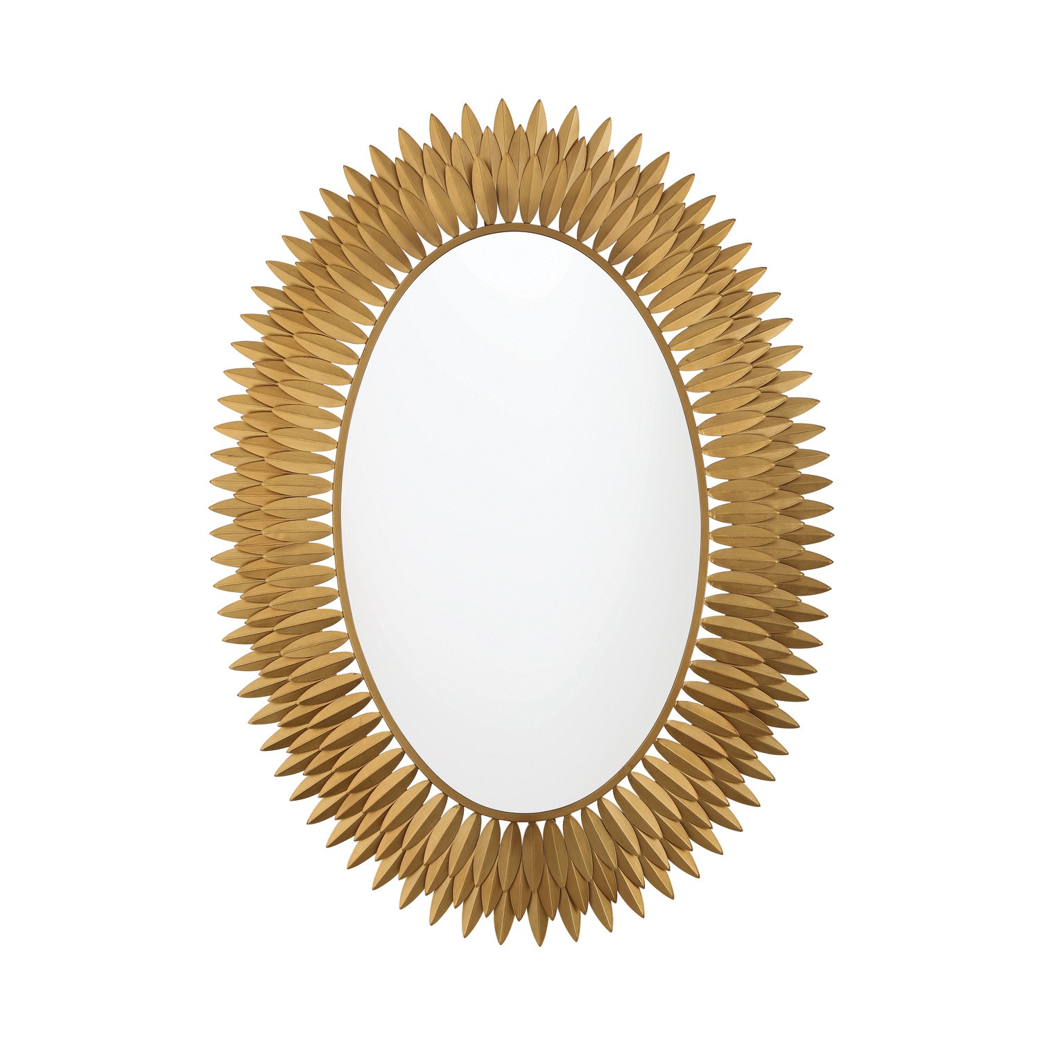 LED Mirror by Crystorama - Broche Collection, Antique Gold Finish - BRH-M500-GA