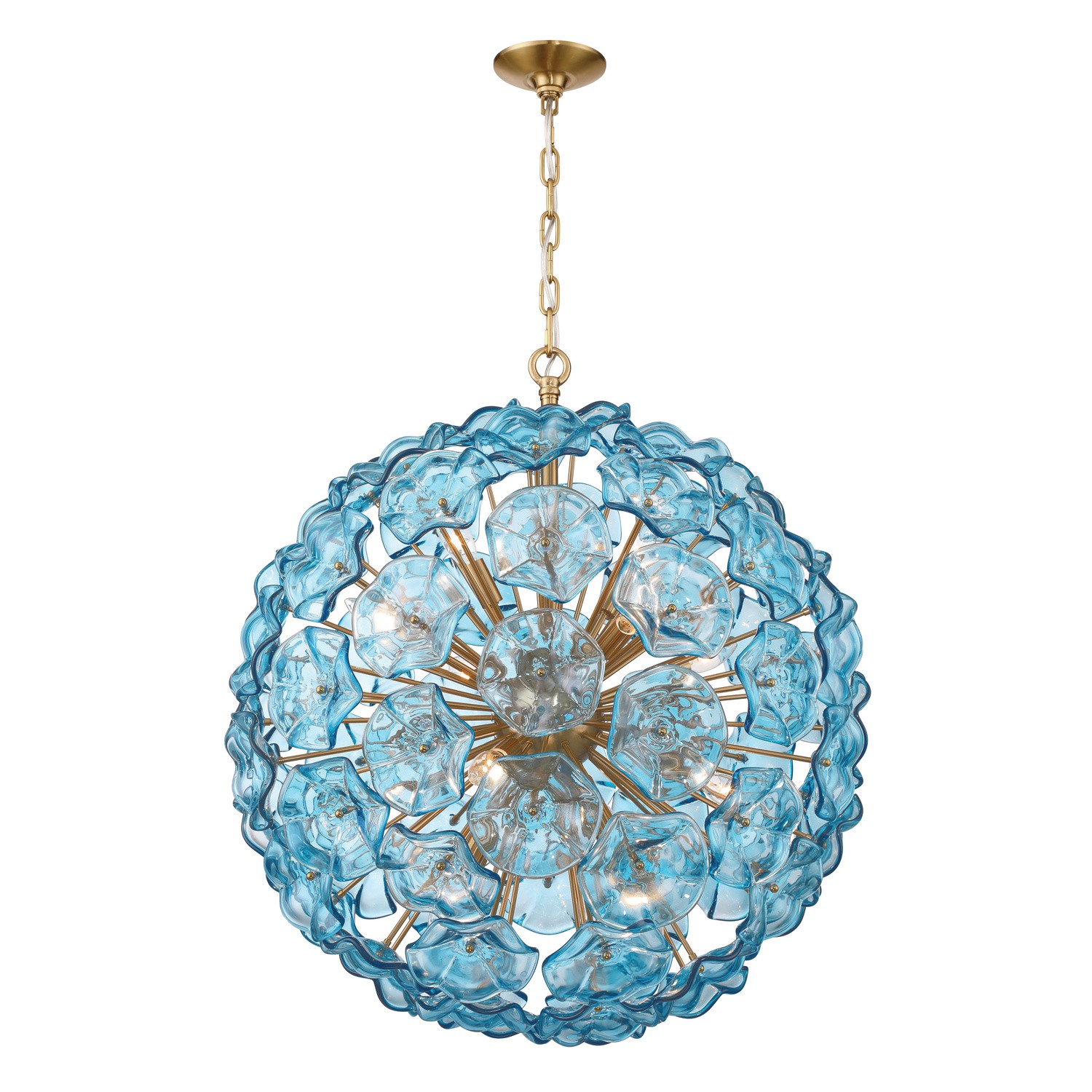 12 Light Chandelier by Crystorama - Esme Collection, Aged Brass Finish - ESM-4009-AG-BL