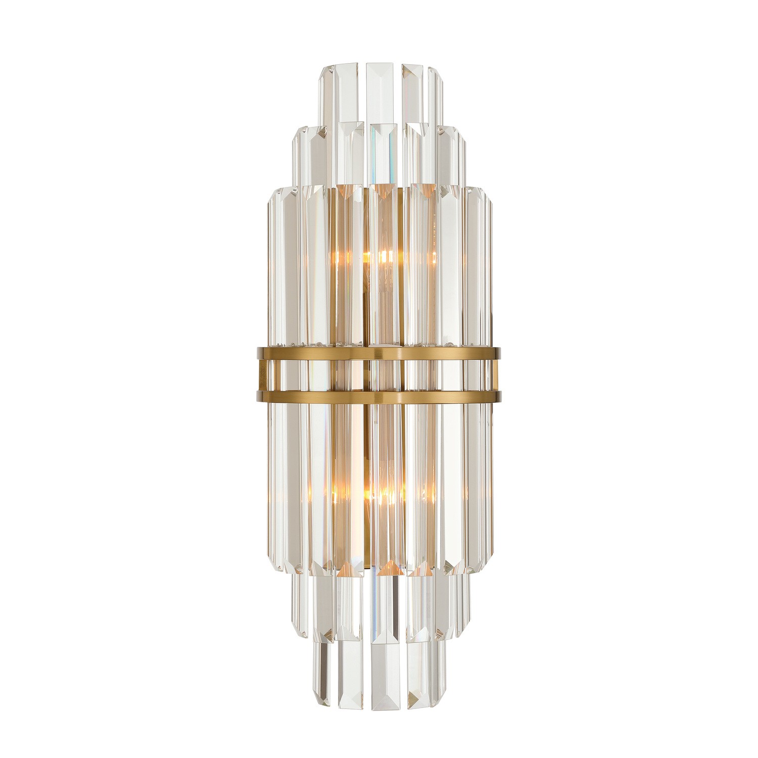 Two Light Wall Sconce by Crystorama - Hayes Collection, Aged Brass Finish - HAY-1411-AG