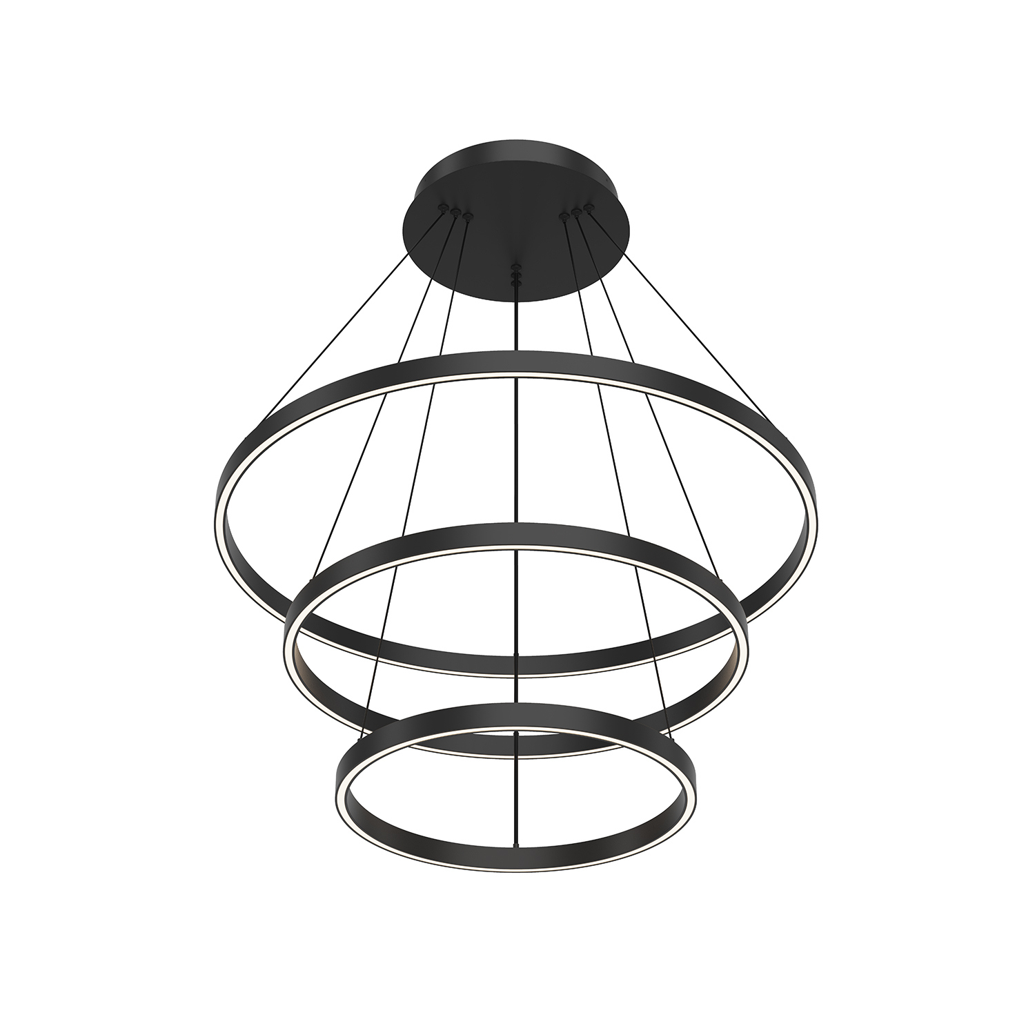 LED Chandelier by Kuzco Lighting - Cerchio Collection, Black Finish - CH87332-BK-UNV-010