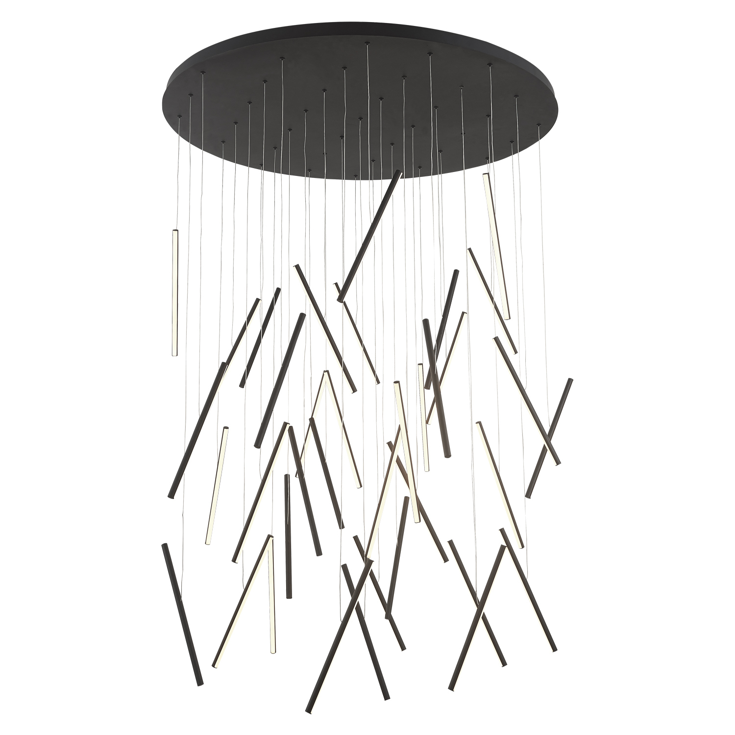 Photos - Chandelier / Lamp Wide Kuzco Black LED Pendant from the Chute Collection MP14850-BK-UNV-010 