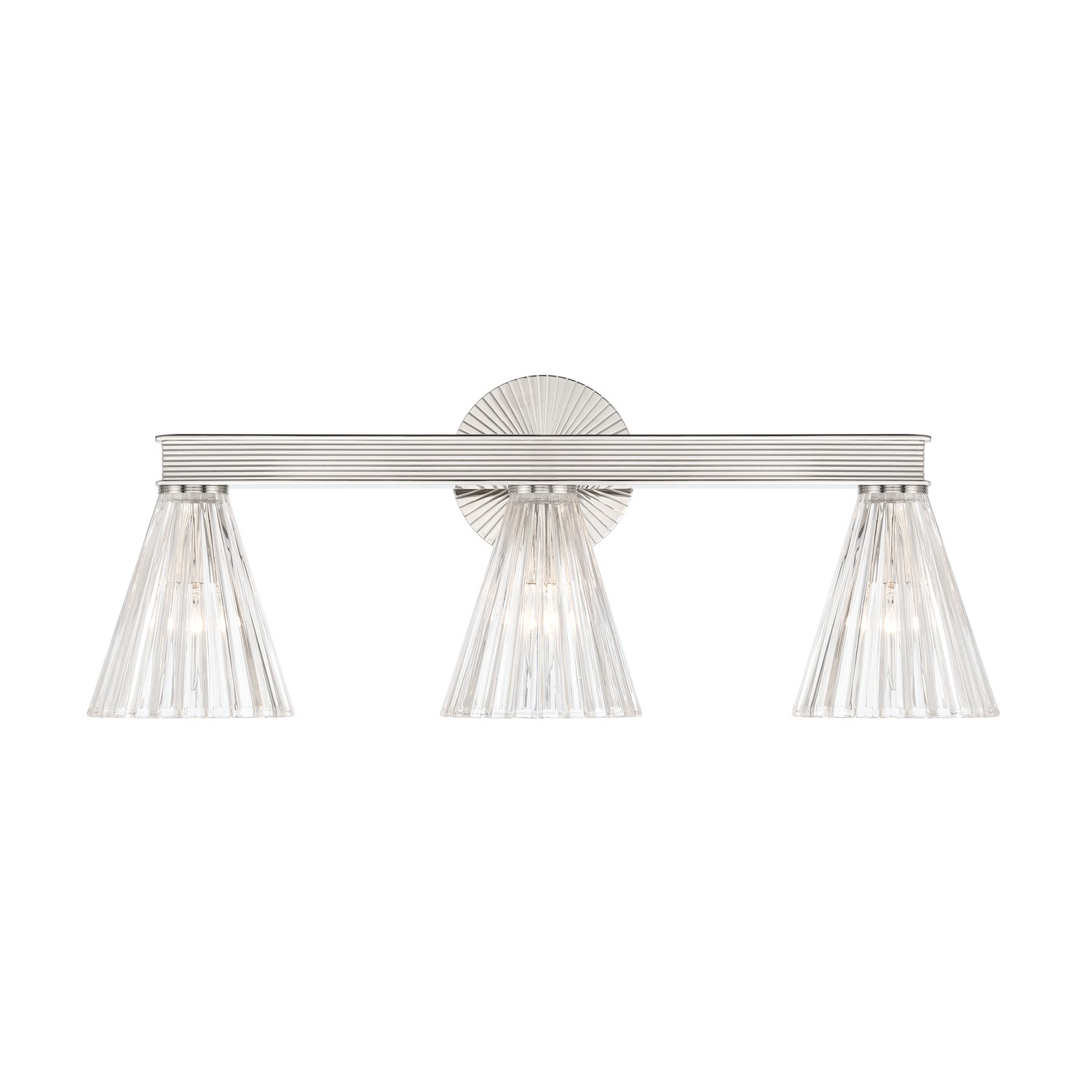 Three Light Bath by Crystorama - Lotus Collection, Polished Nickel Finish - LOT-703-PN
