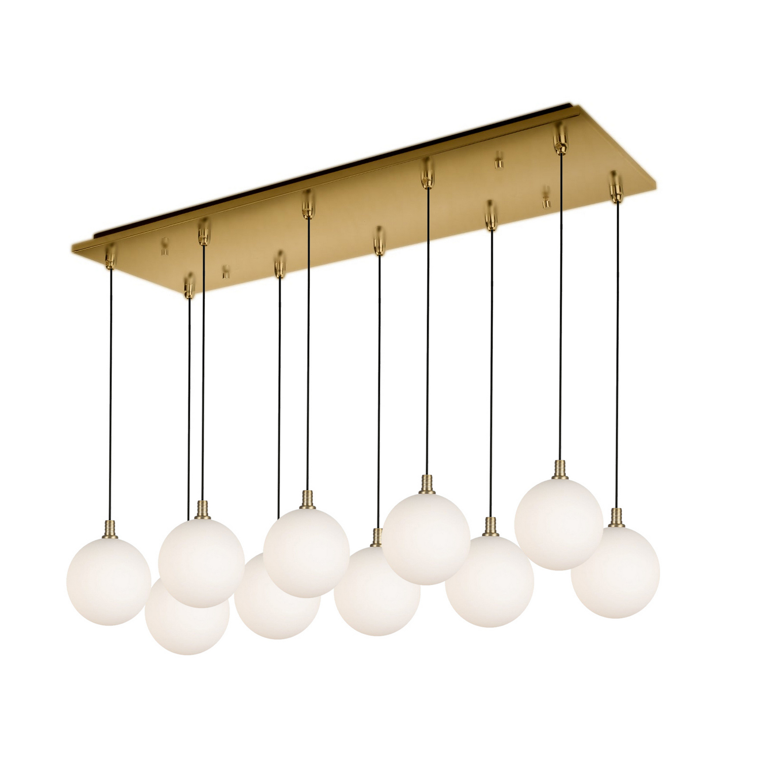 LED Pendant by Kuzco Lighting - Bolla Collection, Brushed Gold/Opal Glass Finish - MP3106BGOP-10