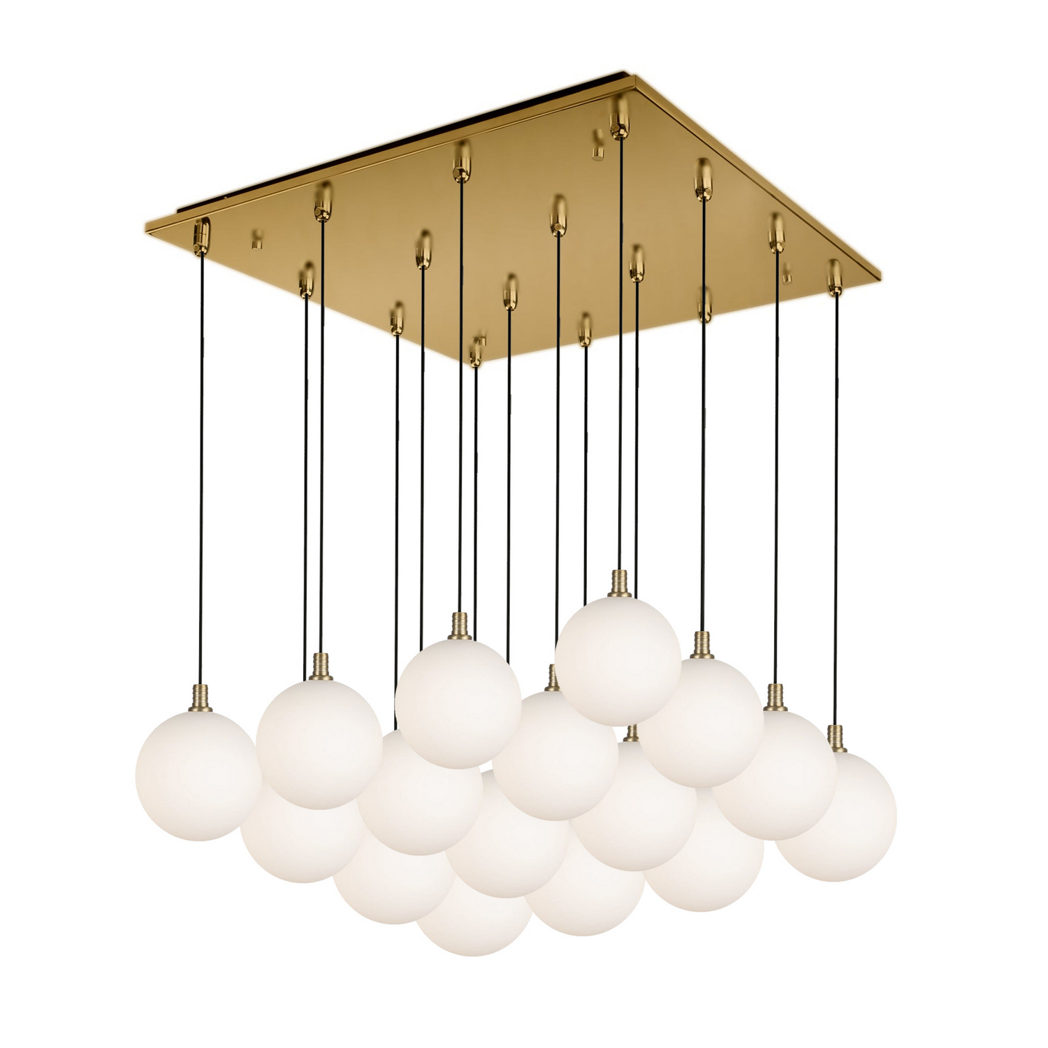 LED Pendant by Kuzco Lighting - Bolla Collection, Brushed Gold/Opal Glass Finish - MP3106BGOP-16