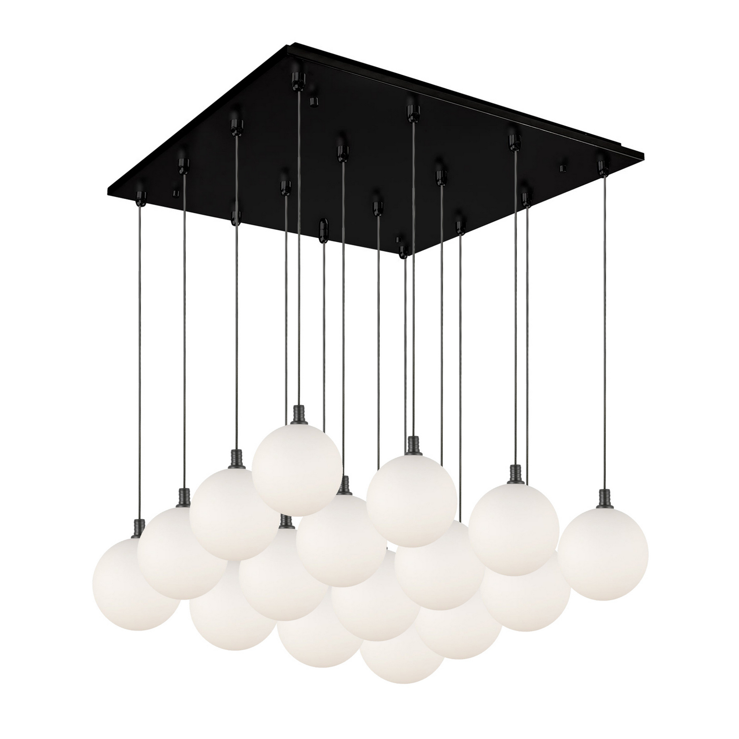 LED Pendant by Kuzco Lighting - Bolla Collection, Black/Opal Glass Finish - MP3106BKOP-16