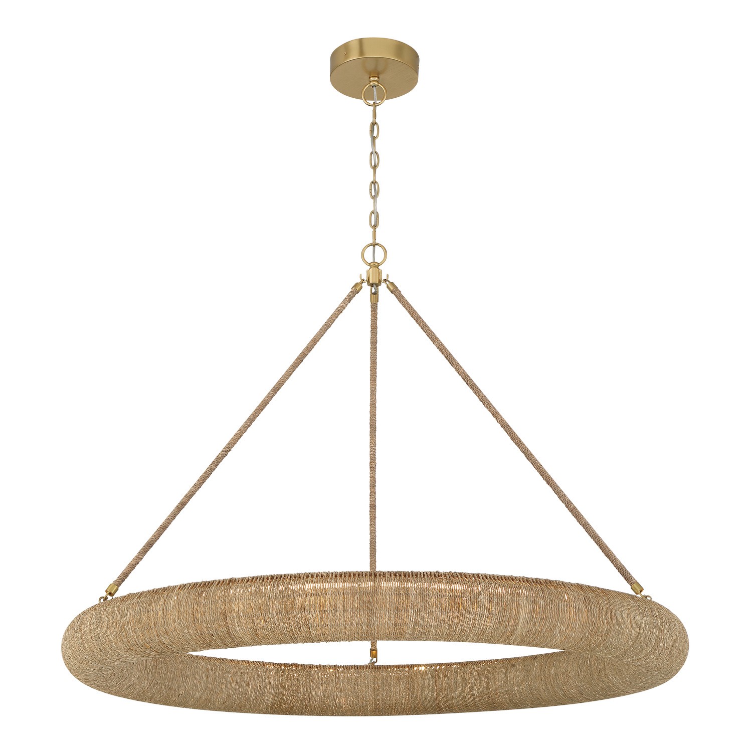 LED Chandelier by Crystorama - Oakley Collection, Soft Gold Finish - OAK-7539-SG