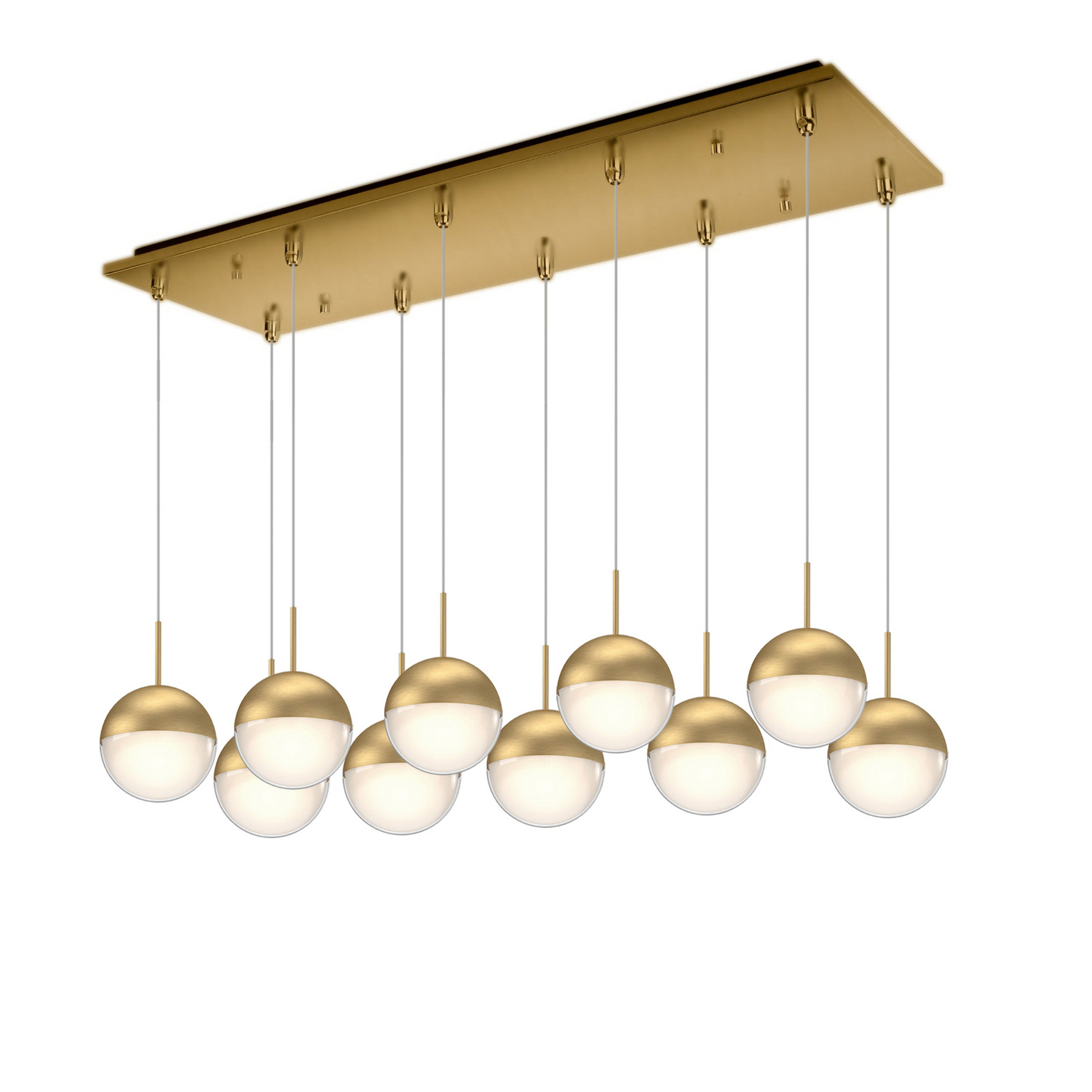 LED Pendant by Kuzco Lighting - Pluto Collection, Brushed Gold Finish - MP402801BG-10