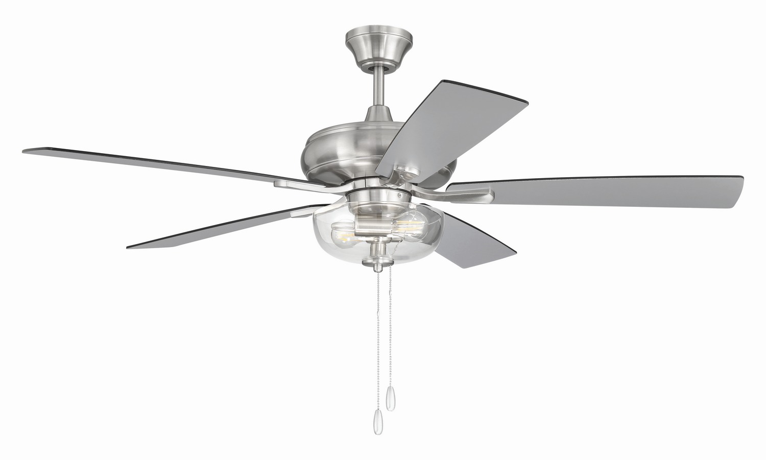 Photos - Chandelier / Lamp E.O.S. Craftmade Brushed Polished Nickel 52" Ceiling Fan from the EOS 2 Light Clear Bowl Collection ECF201BNK5-BNGW 