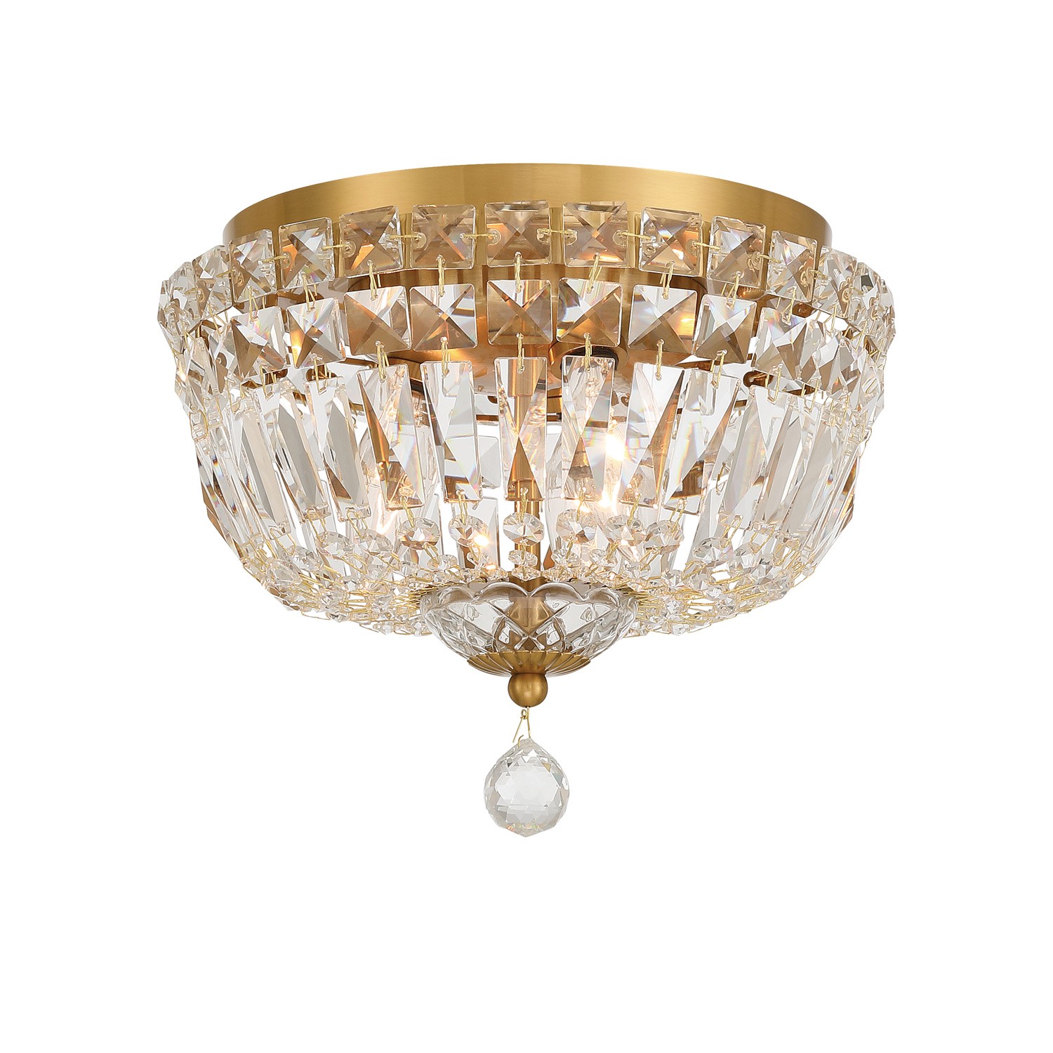Photos - Chandelier / Lamp Wide Crystorama Aged Brass Flush Mount from the Roslyn Collection ROS-A1003-AG-CL-MWP 