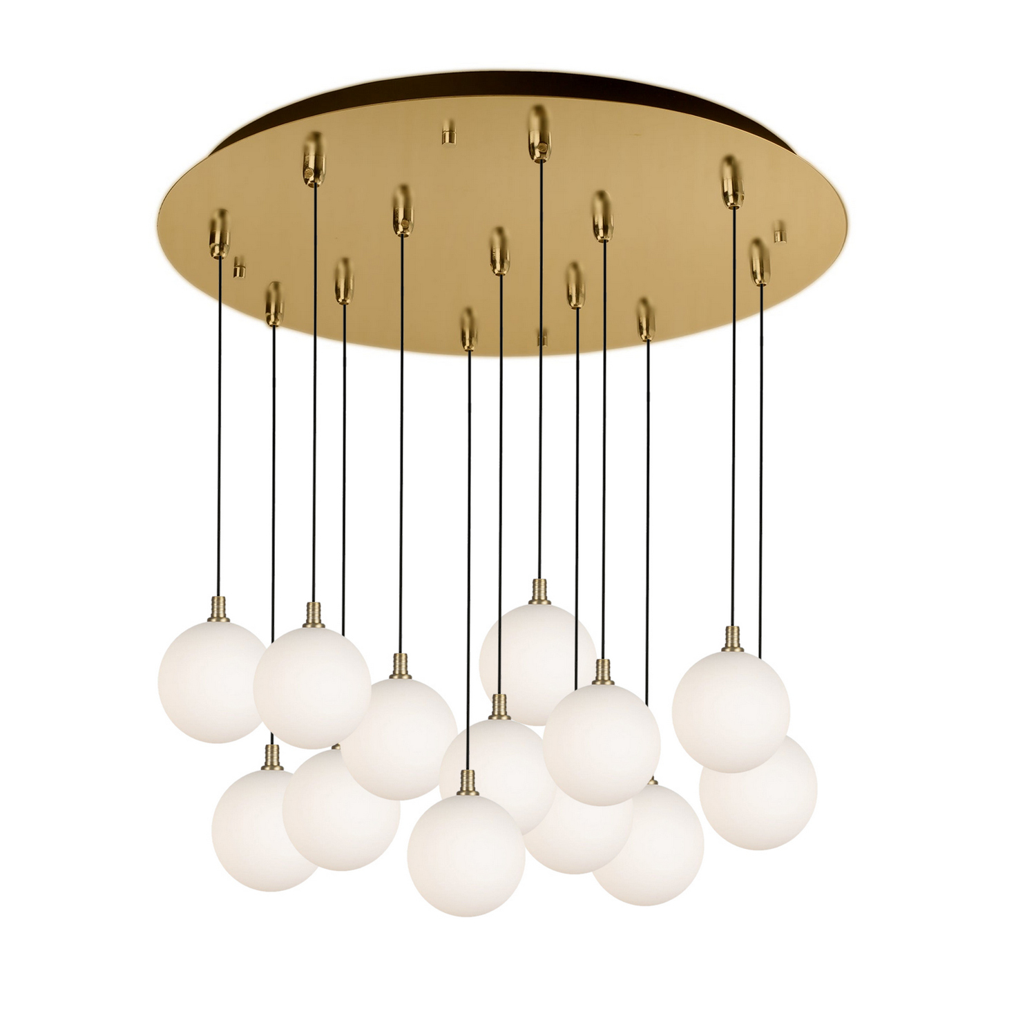 LED Pendant by Kuzco Lighting - Bolla Collection, Brushed Gold/Opal Glass Finish - MP3106BGOP-13