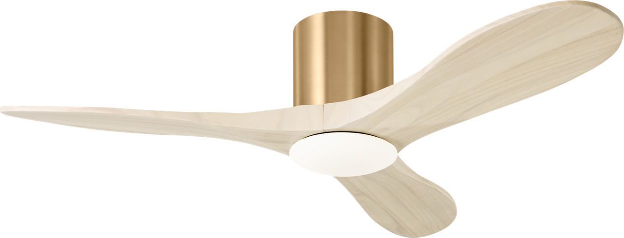 Visual Comfort Fan Collection 3MAVHSM44BBSWWOD Maverick 44 inch Burnished Brass with Washed White Oak Blades Ceiling Fan