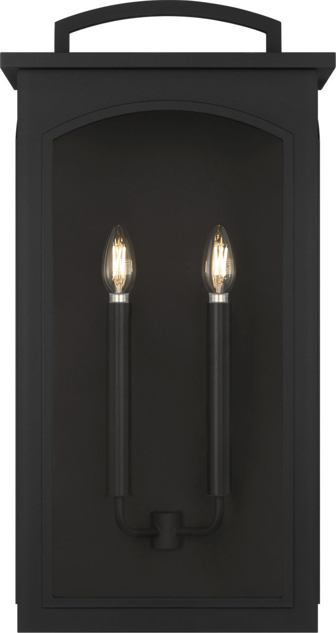 Visual Comfort Studio Modesto 2-Light Outdoor Wall Light in Textured Black