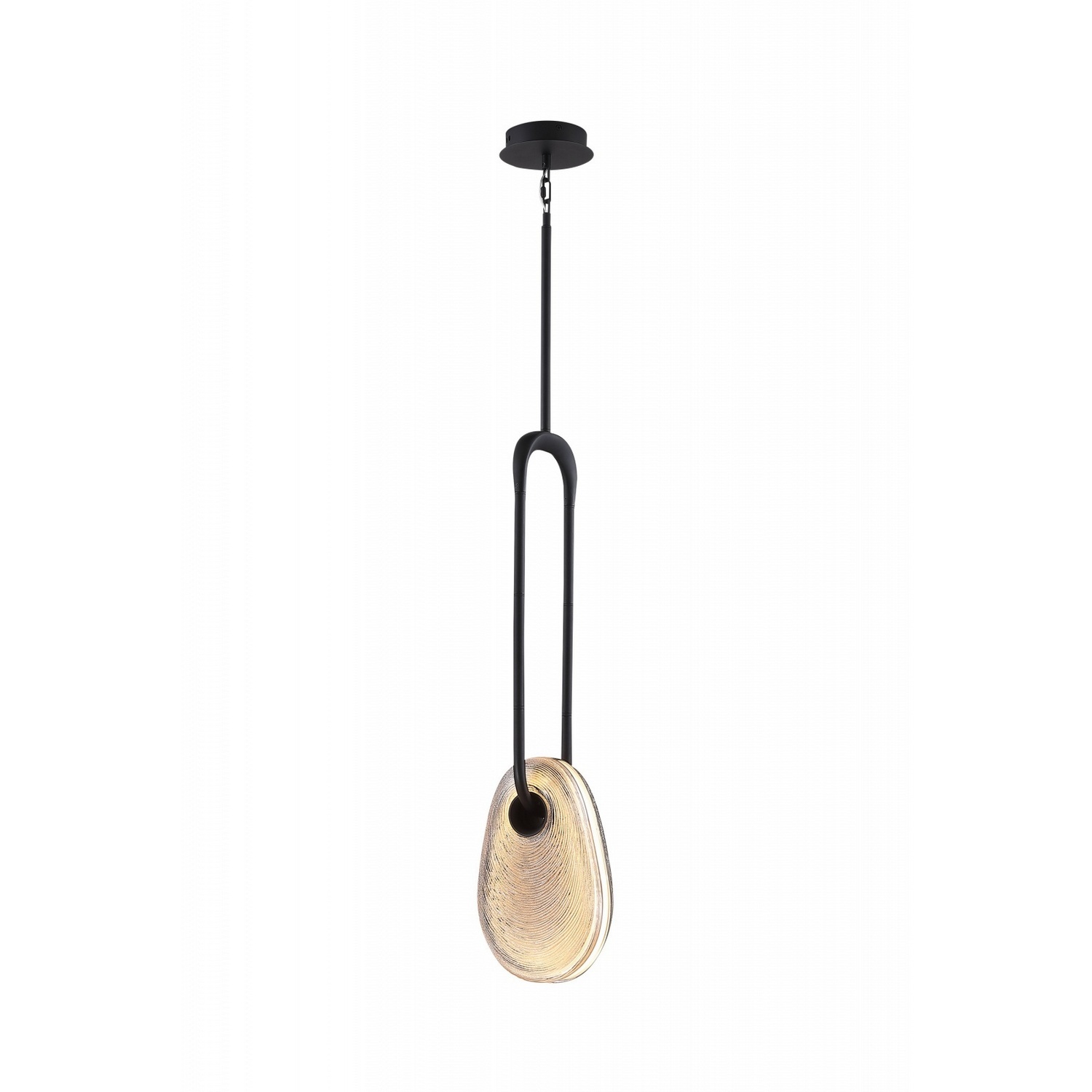 Matte Black LED Pendant from the Palmea Collection