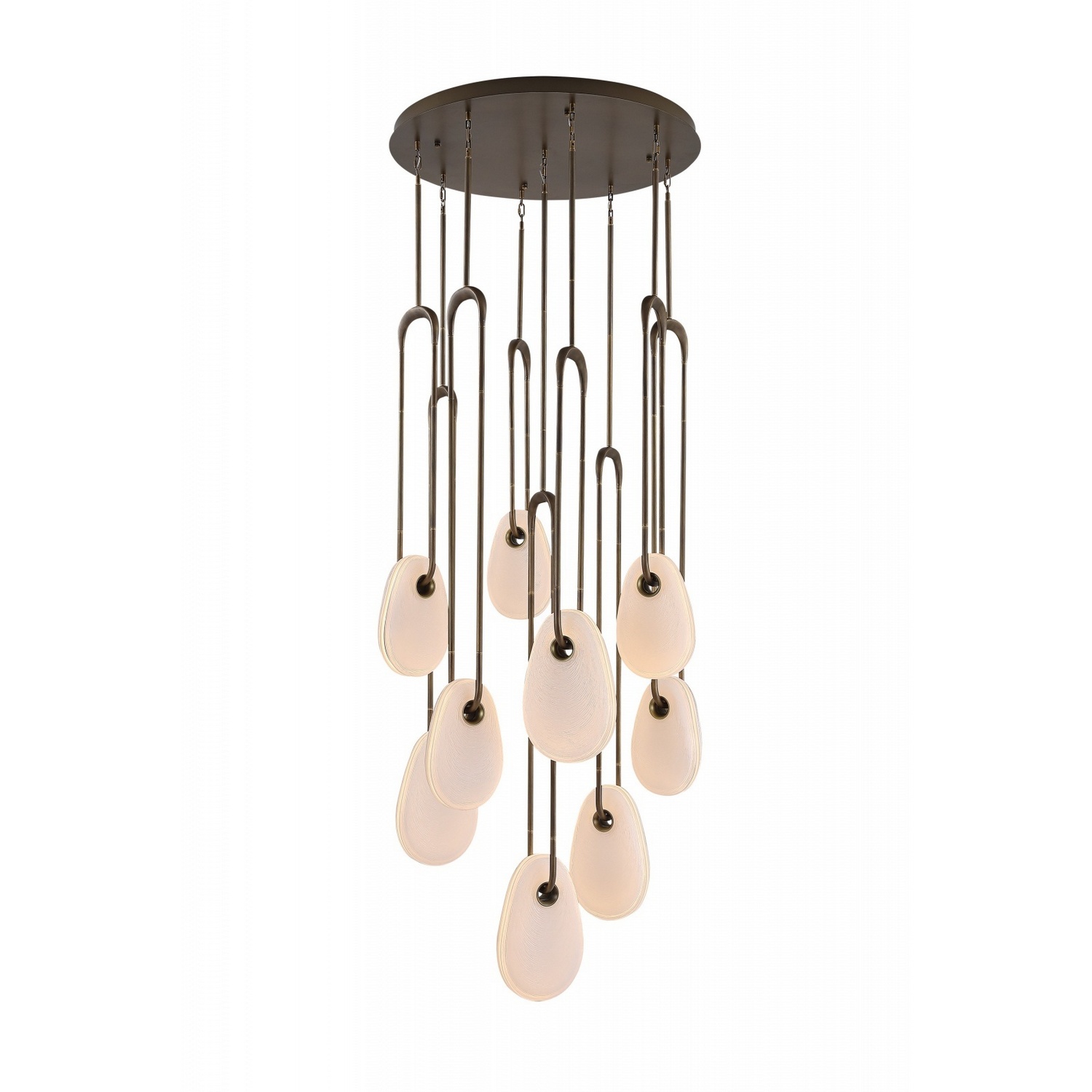 Aged Brass LED Pendant from the Palmea Collection