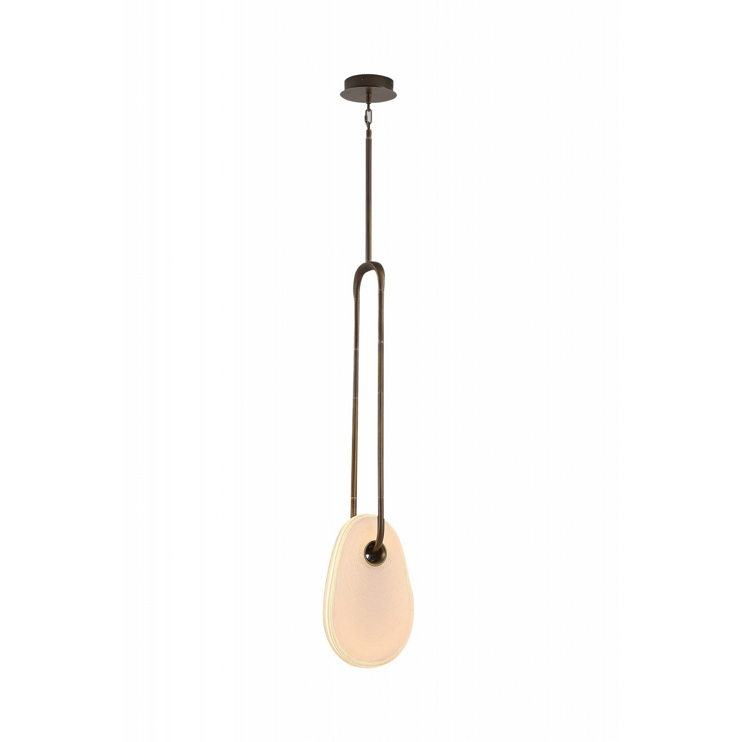 Aged Brass LED Pendant from the Palmea Collection