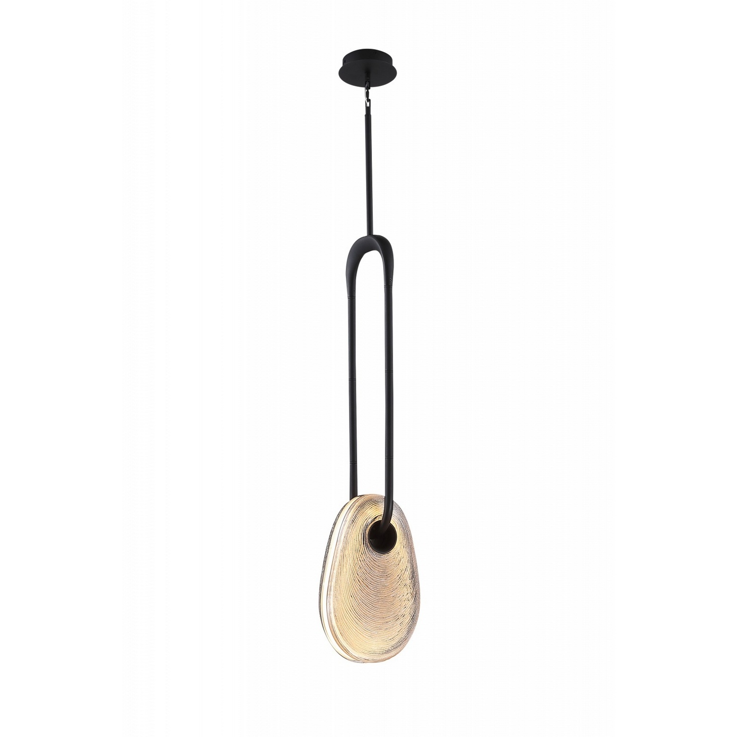Matte Black LED Pendant from the Palmea Collection