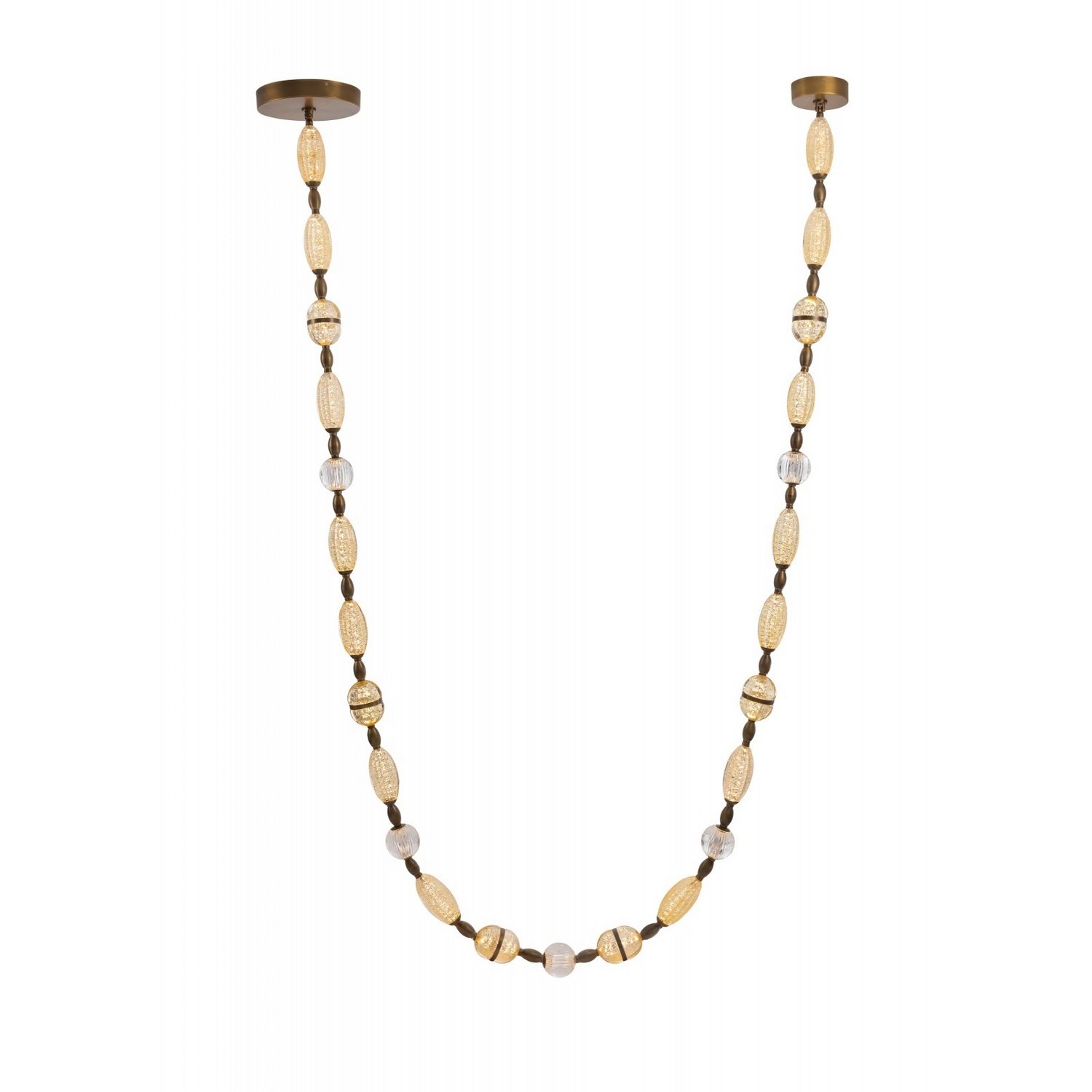 Aged Golden Brass LED Pendant from the Dubai Collection