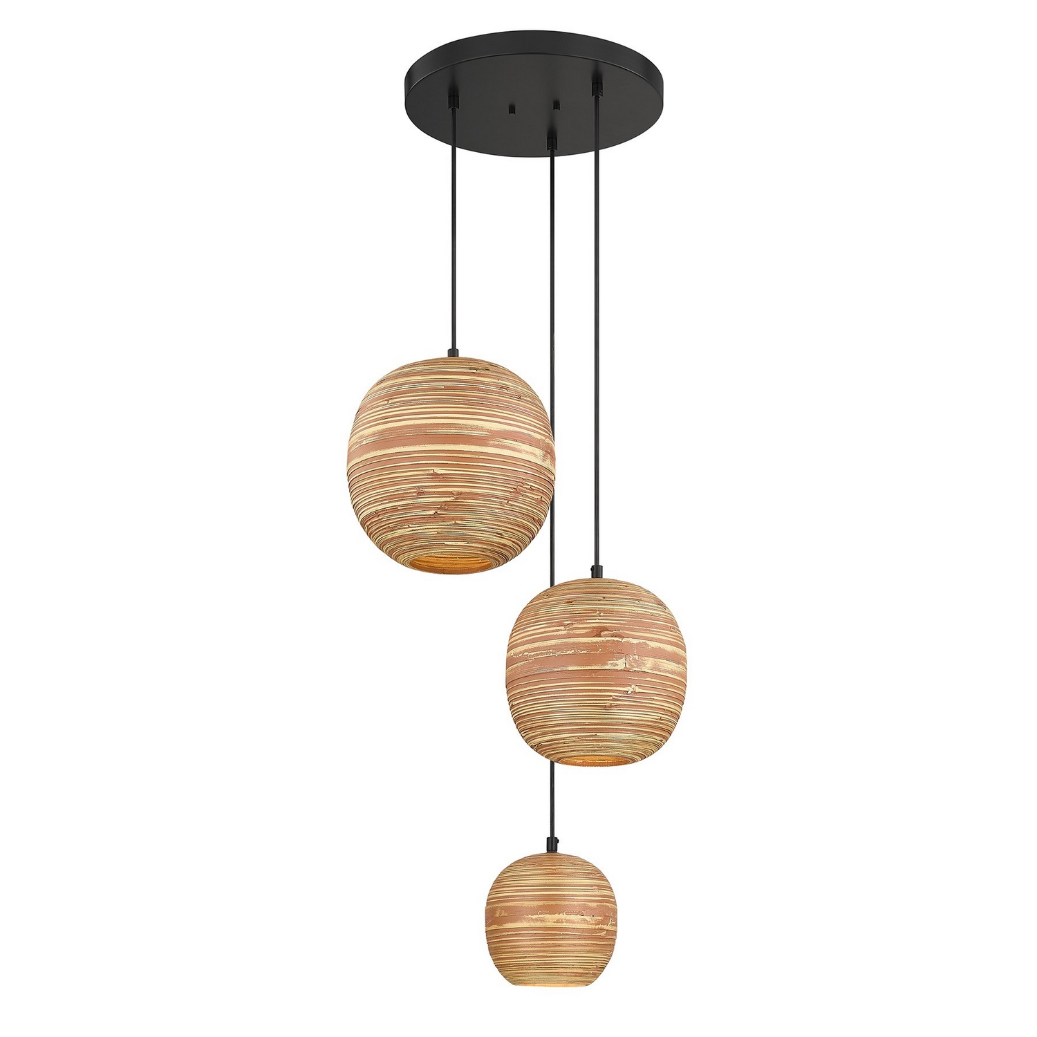 Photos - Chandelier / Lamp Savoy House Pharr 3-Light Pendant in Matte Black 7-2805-3-89