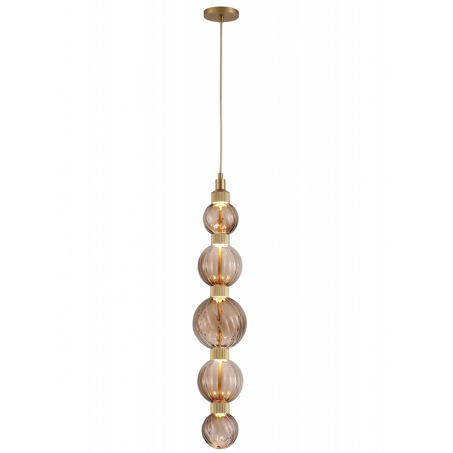 Aged Brass LED Pendant from the Zayna Collection