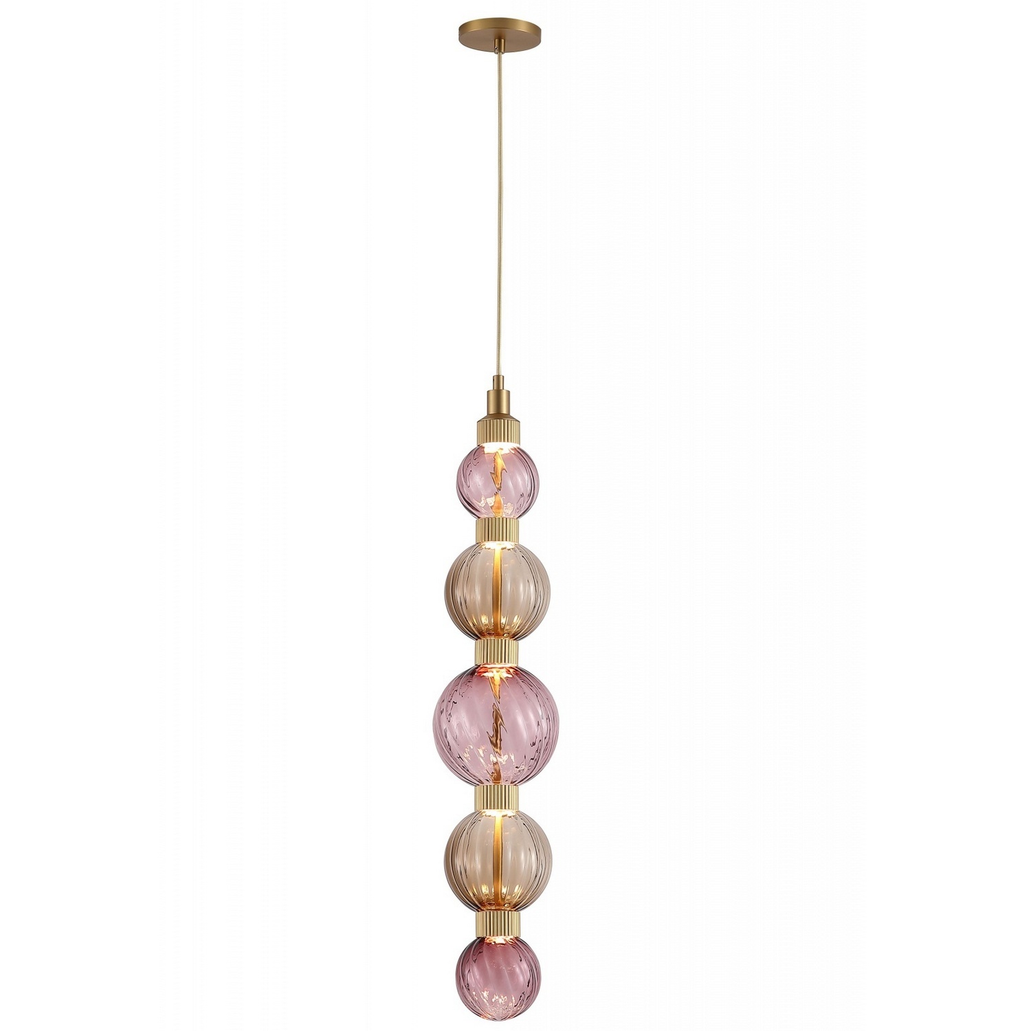 Aged Brass LED Pendant from the Zayna Collection