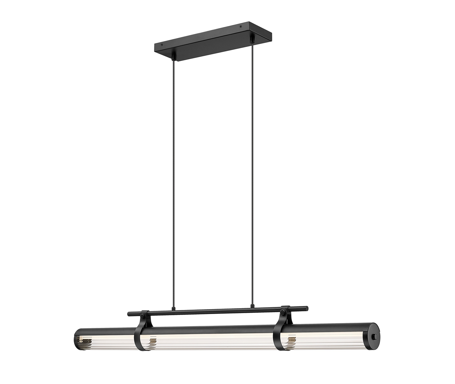 LED Linear Chandelier by Z-Lite - Benoit Collection, Matte Black Finish - 1959-44L-MB-LED