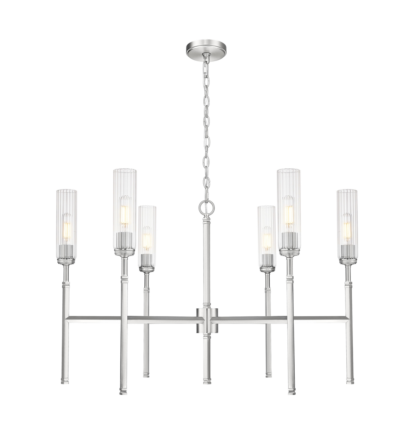 Six Light Chandelier by Z-Lite - Esme Collection, Brushed Nickel Finish - 3047-6BN