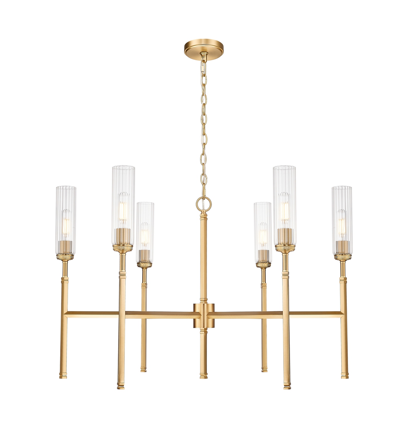 Six Light Chandelier by Z-Lite - Esme Collection, Modern Gold Finish - 3047-6MGLD