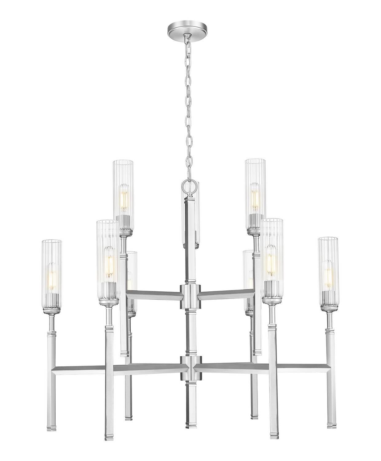 Nine Light Chandelier by Z-Lite - Esme Collection, Brushed Nickel Finish - 3047-9BN