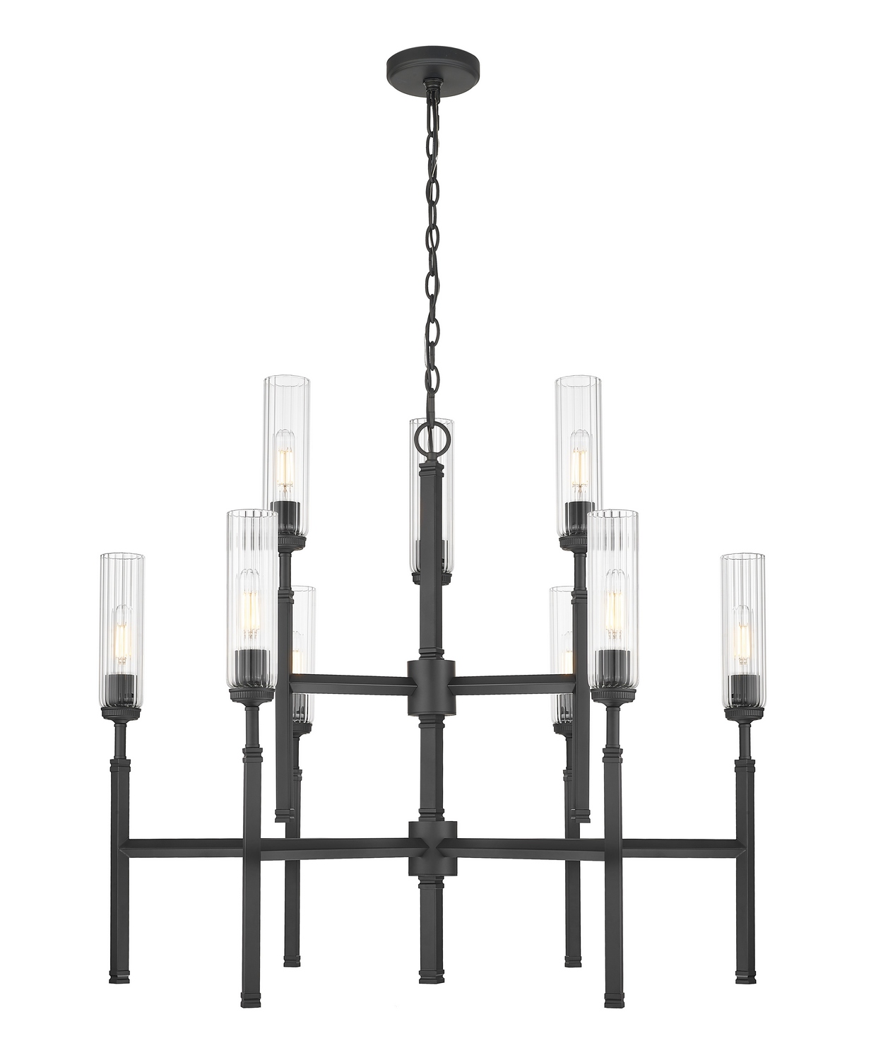 Nine Light Chandelier by Z-Lite - Esme Collection, Matte Black Finish - 3047-9MB