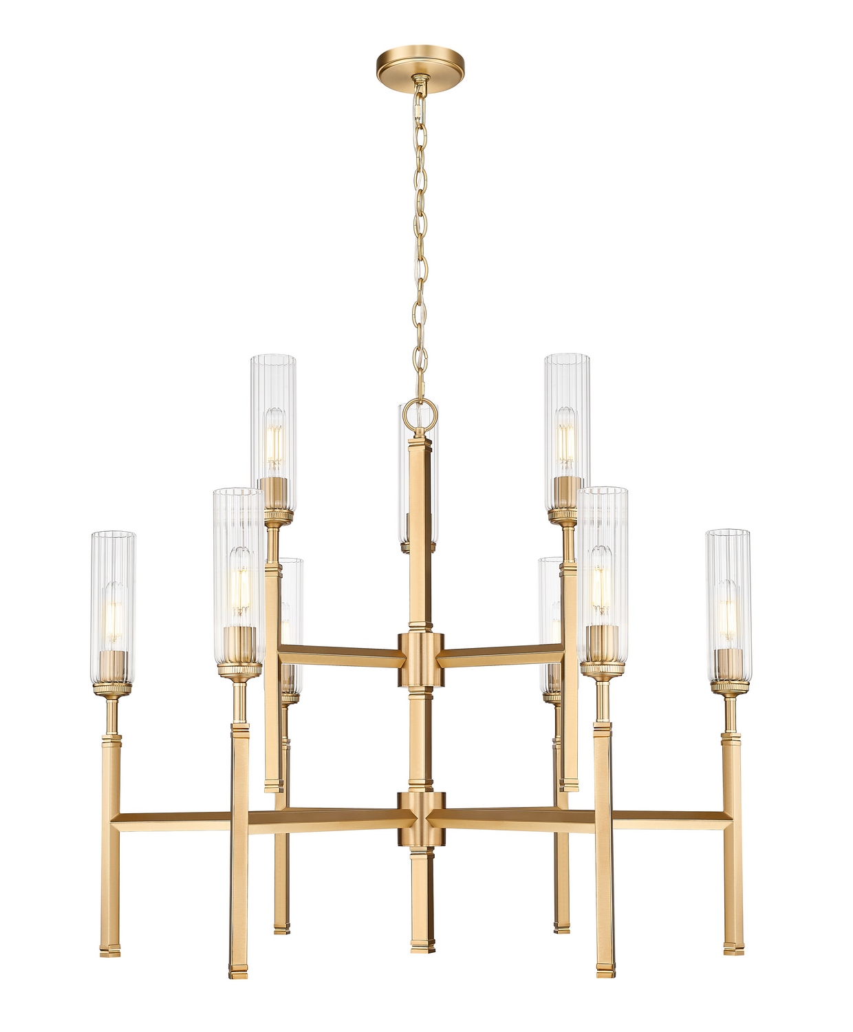 Nine Light Chandelier by Z-Lite - Esme Collection, Modern Gold Finish - 3047-9MGLD