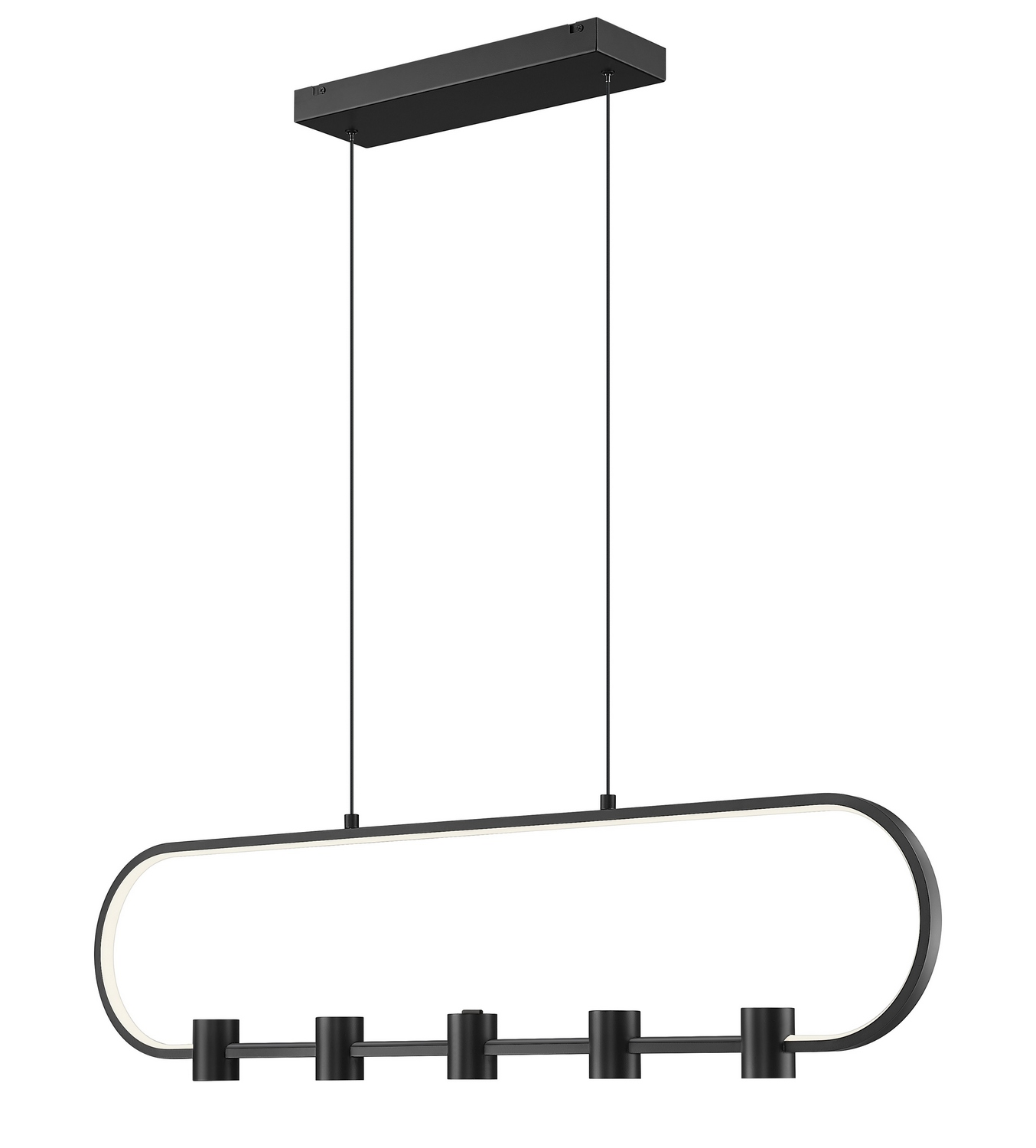 Photos - Chandelier / Lamp Wide Z-Lite Saros 1-Light LED Linear Chandelier in Matte Black 4101-42L-MB-LED