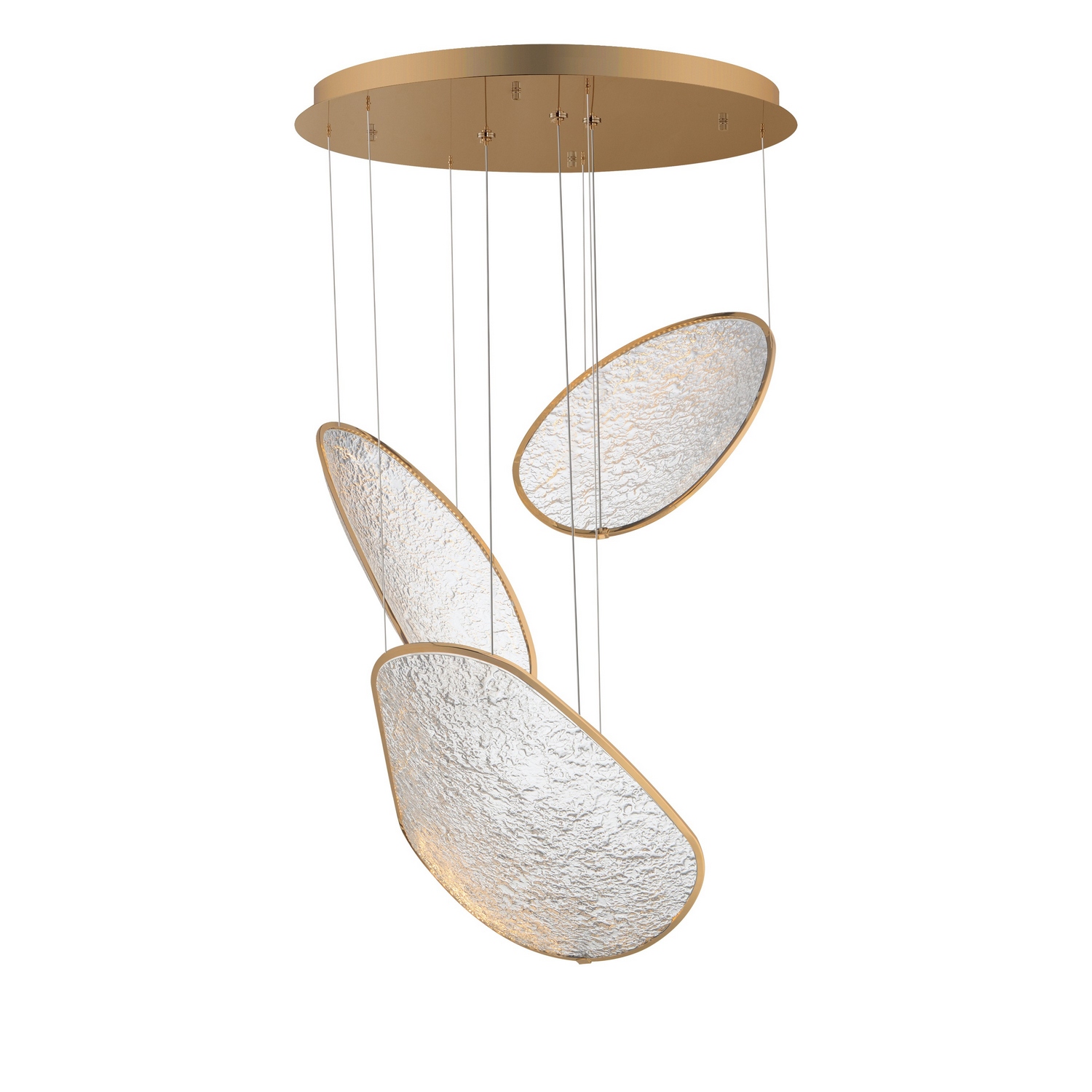 Photos - Chandelier / Lamp Wide ET2 Lighting Brushed Champagne LED Pendant from the Moonscapes Collection E24974-BCN 