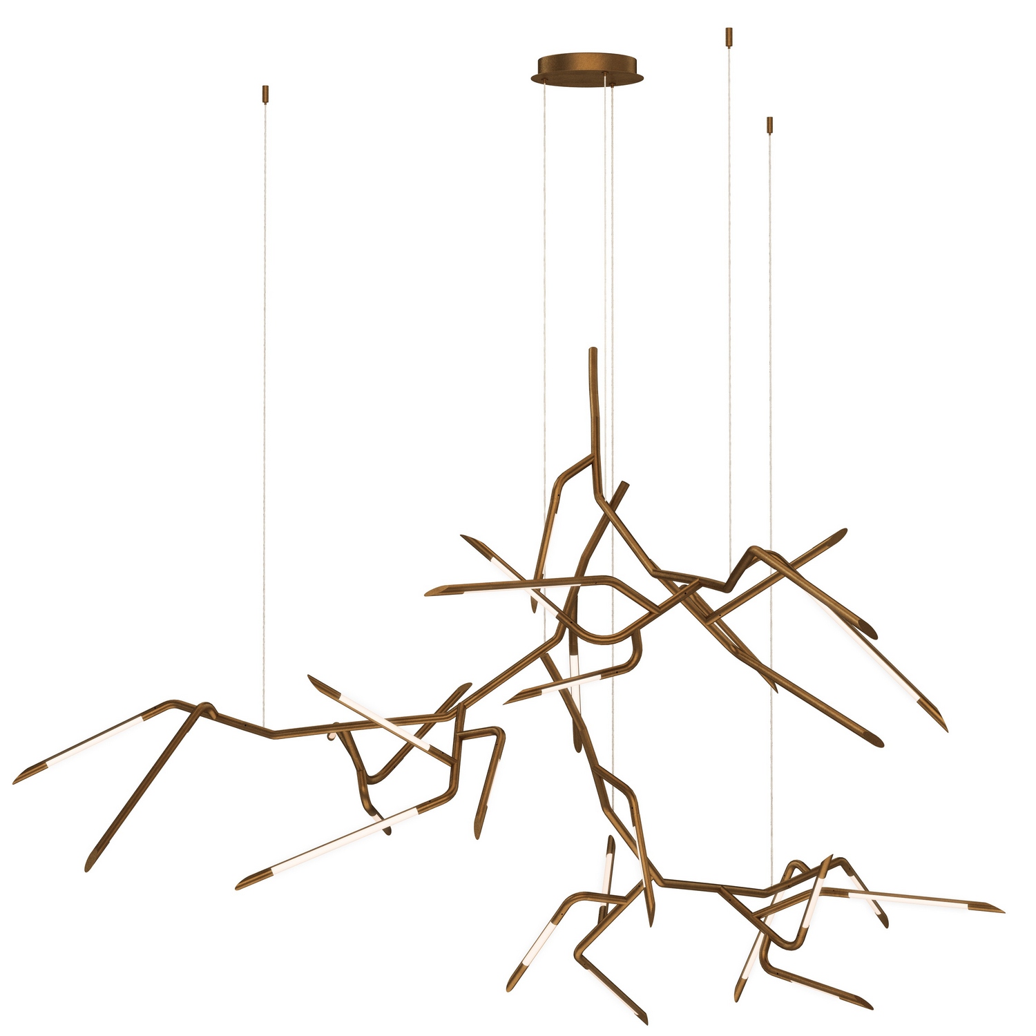 ET2 E25418-WBR Scion LED 80 inch Weathered Brass Multi-Light Pendant Ceiling Light
