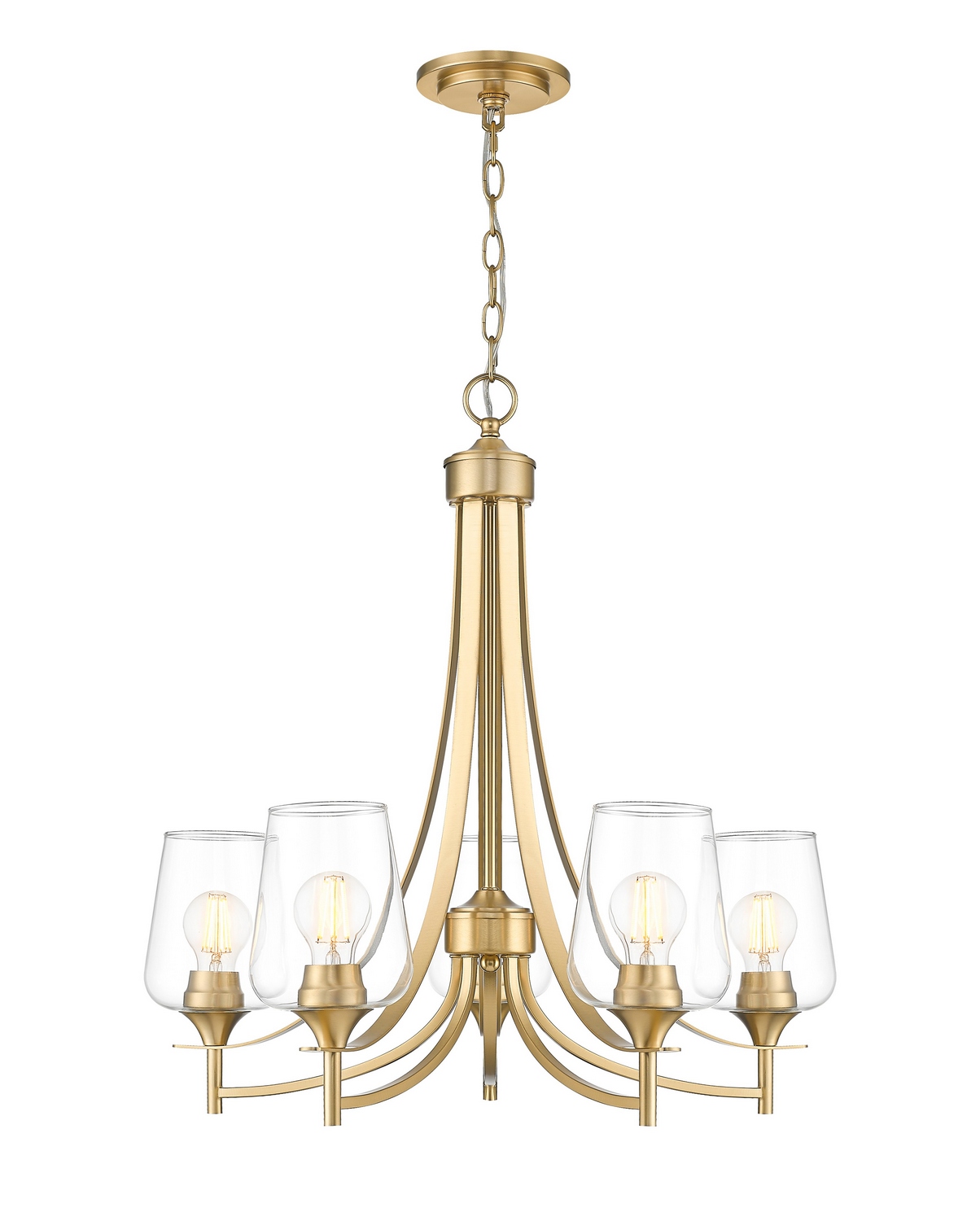 Photos - Chandelier / Lamp Wide Z-Lite Joliet 5-Light Chandelier in Burnished Brass 473-5BBR 