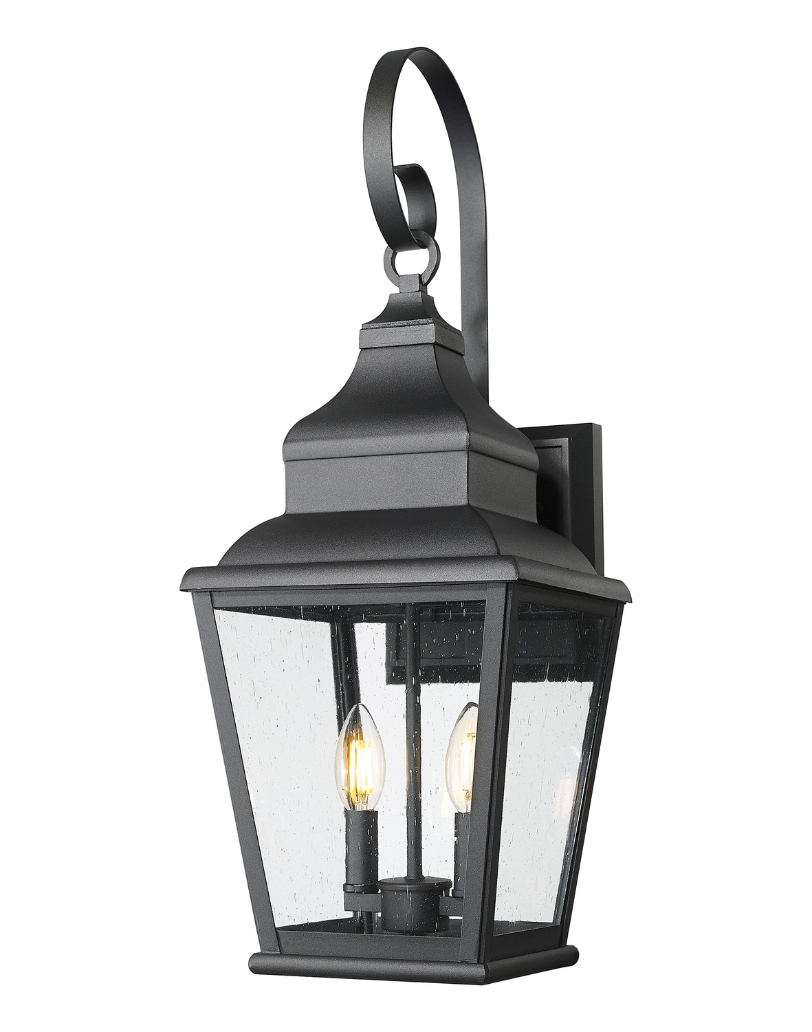 Two Light Outdoor Wall Mount by Z-Lite - Raphael Collection, Sand Black Finish - 5029M-BK