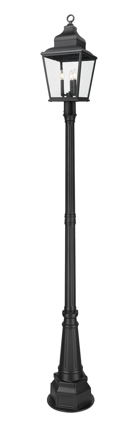 Photos - Chandelier / Lamp Raphael Z-Lite  3-Light Outdoor Post Mount in Sand Black 5029PHBR-564P-BK 