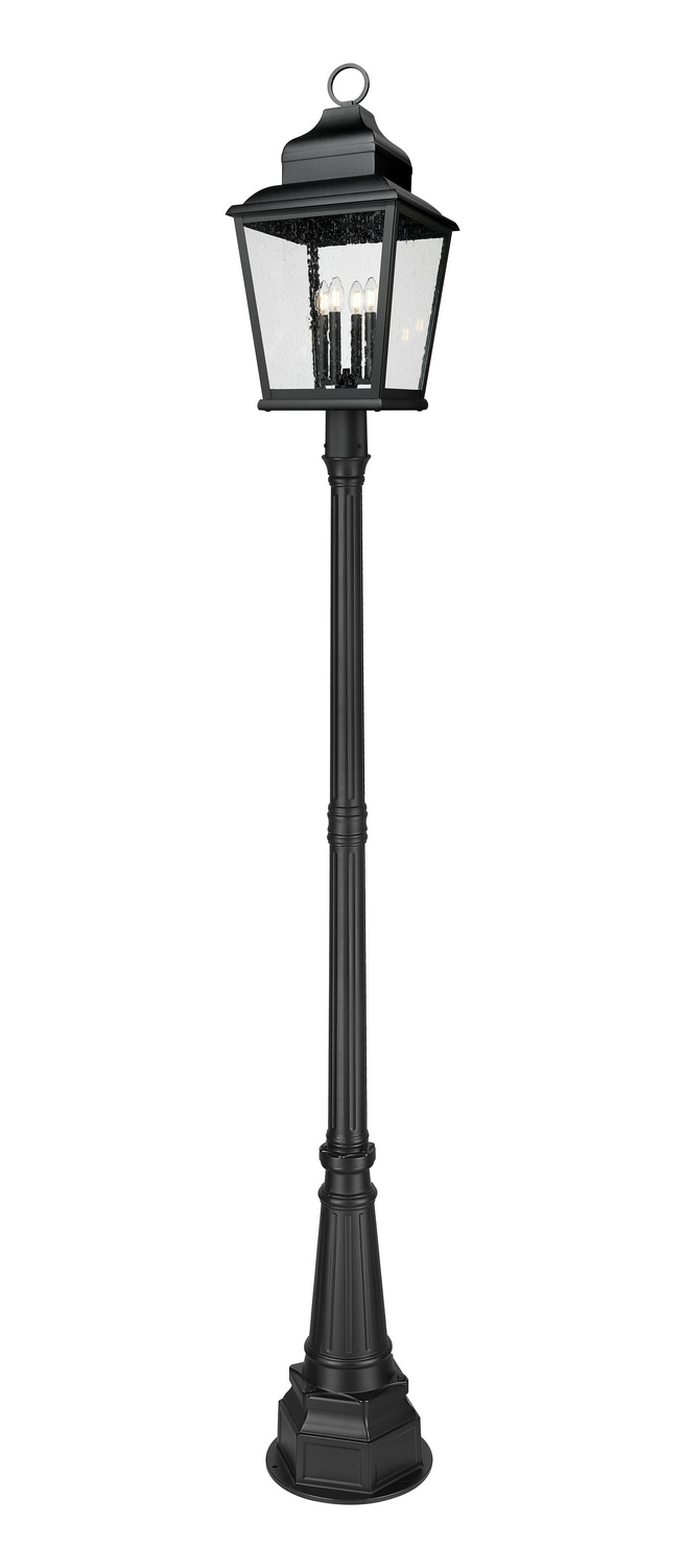 Photos - Chandelier / Lamp Raphael Z-Lite 4-Light Outdoor Post Mount in Sand Black 5029PHXLR-564P-BK