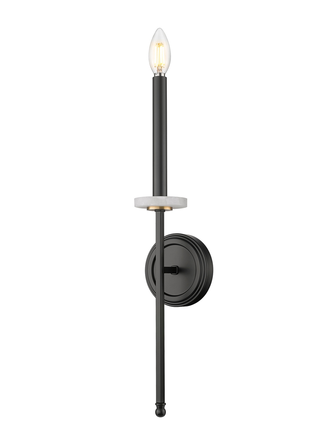 One Light Wall Sconce by Z-Lite - Gaultier Collection, Matte Black + Modern Gold Finish - 6100-1S-MB