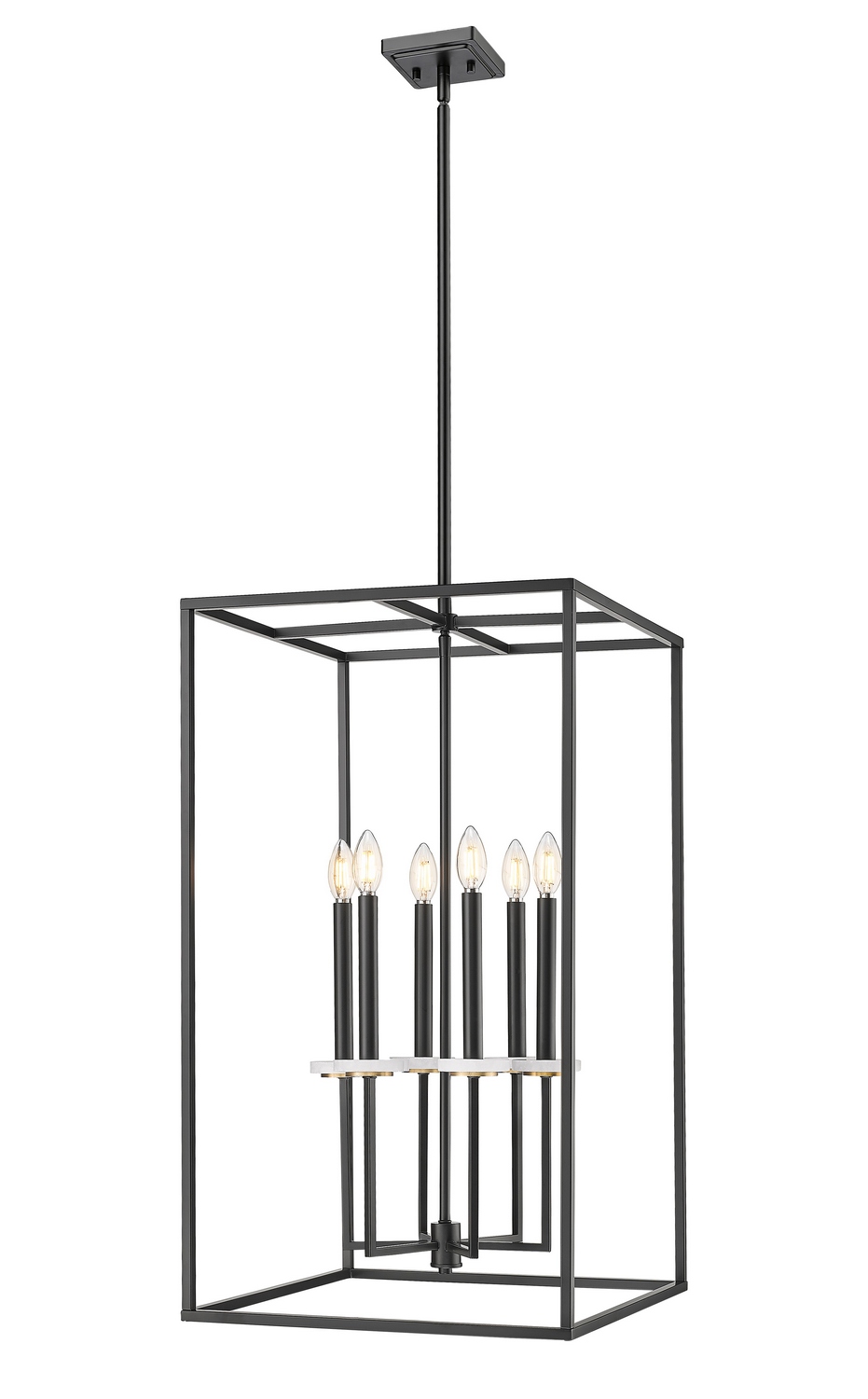 Six Light Chandelier by Z-Lite - Gaultier Collection, Matte Black + Modern Gold Finish - 6100-32MB