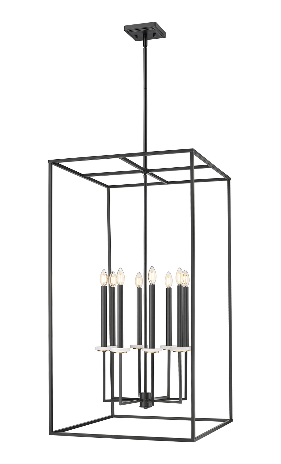 Eight Light Chandelier by Z-Lite - Gaultier Collection, Matte Black + Modern Gold Finish - 6100-44MB